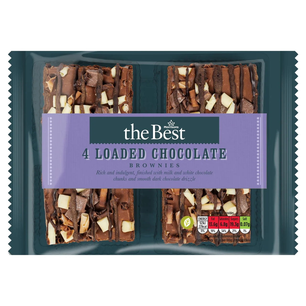 Morrisons The Best Chocolate Loaded Brownie 4pk