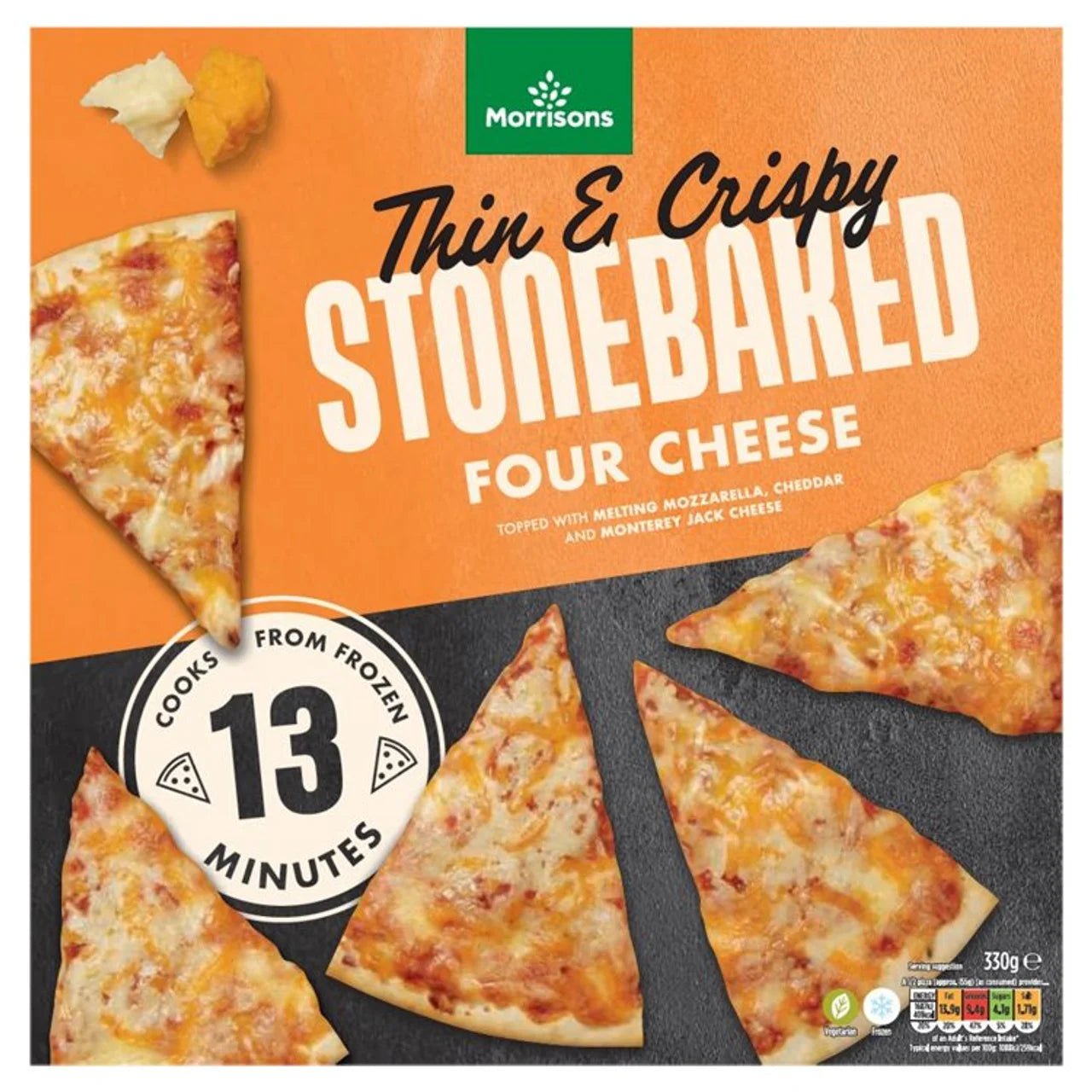 Morrisons Stonebaked Four Cheese Pizza 330g