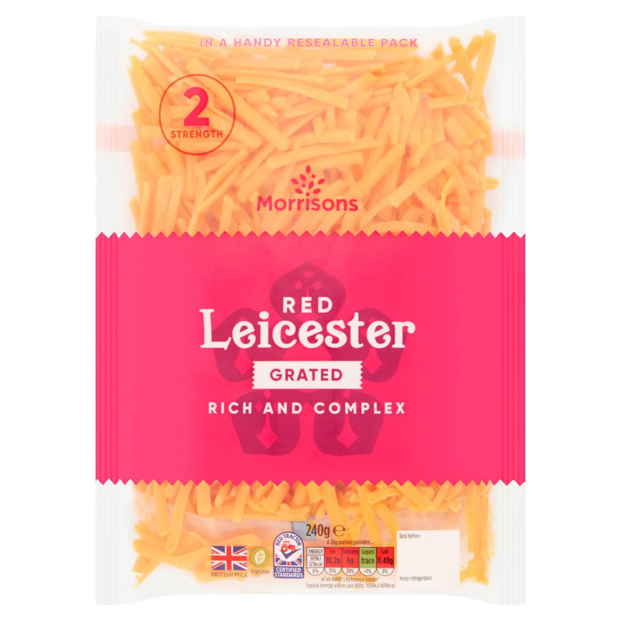 Morrisons Grated Red Leicester 240g