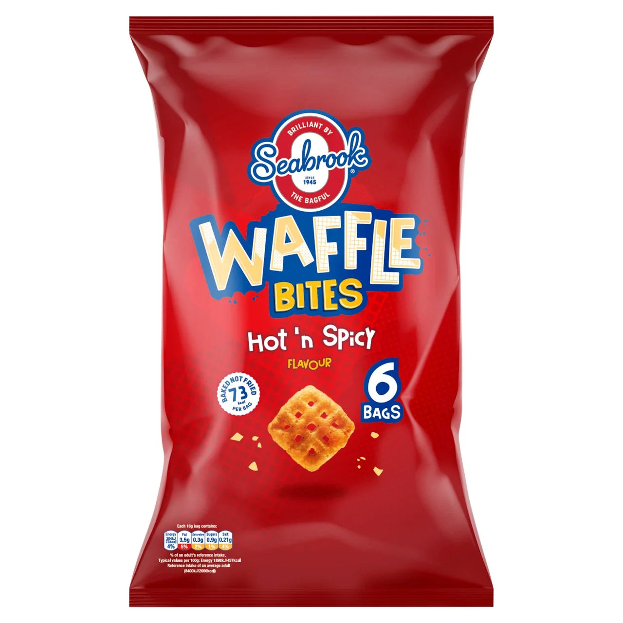 Seabrook Waffle Bites Hot & Spicy 6 x 16g