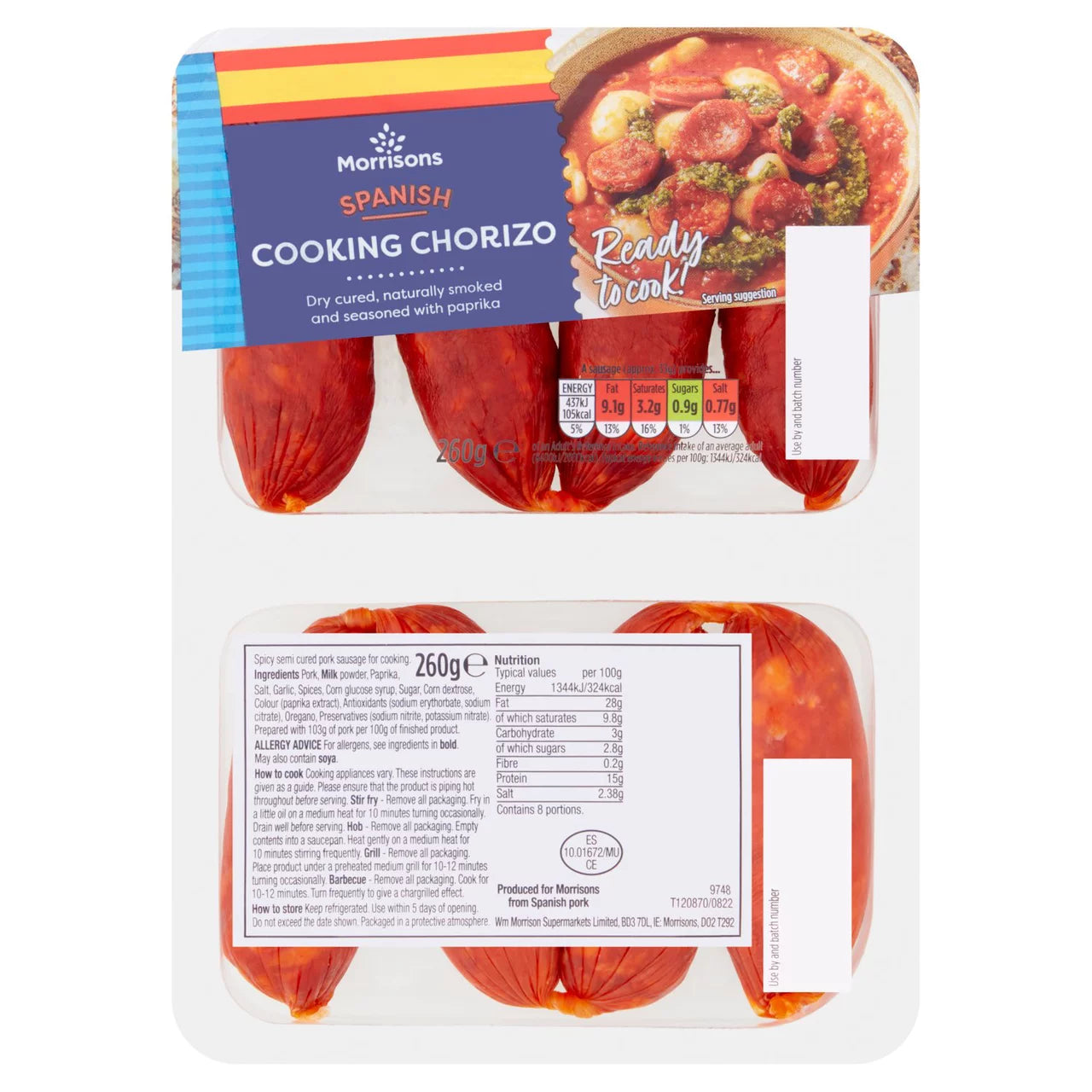 Morrisons Cooking Chorizo 260g