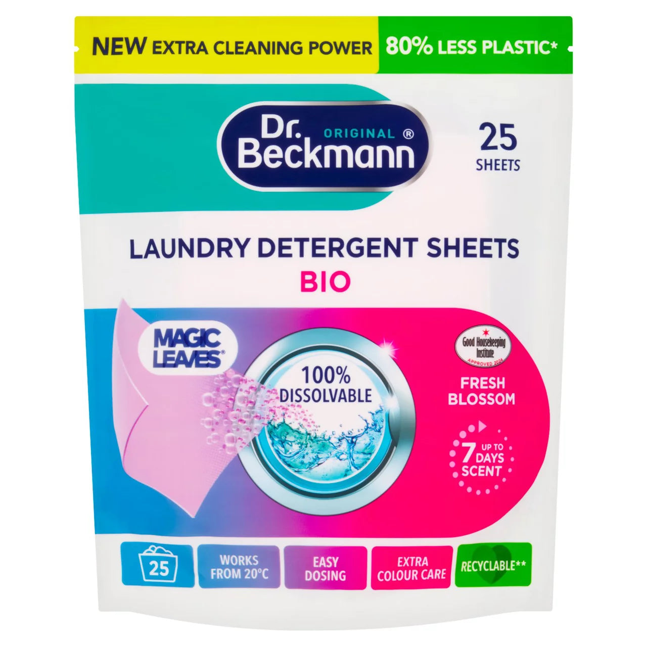 Dr Beckmann Magic Leaves Laundry Detergent Sheets Bio Sheets 25pk