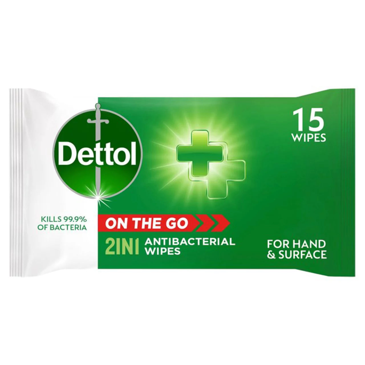 Dettol On The Go Hands & Surface Antibacterial Wipes 15pk