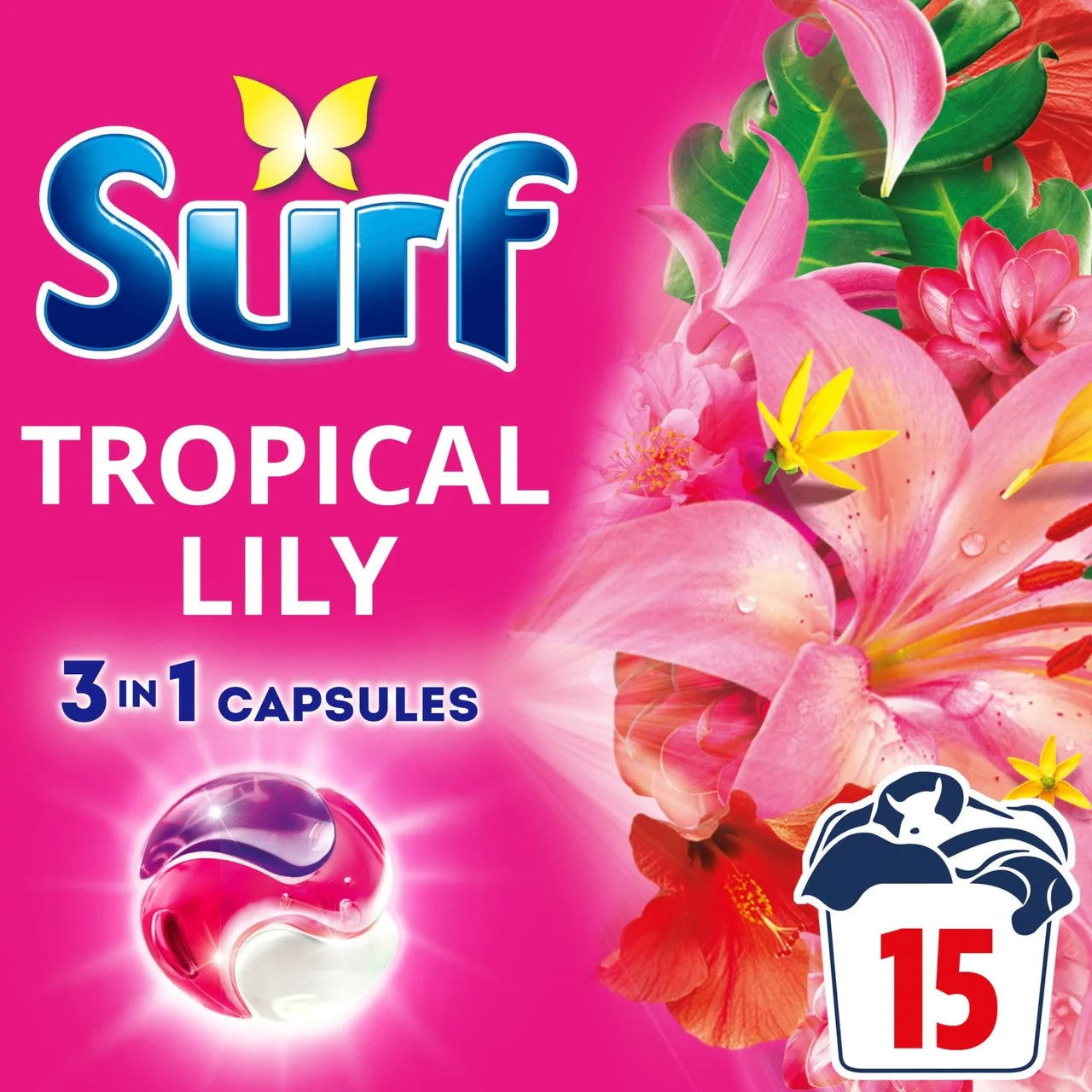 Surf Laundry Washing Detergent Capsules Tropical Lily 15pk