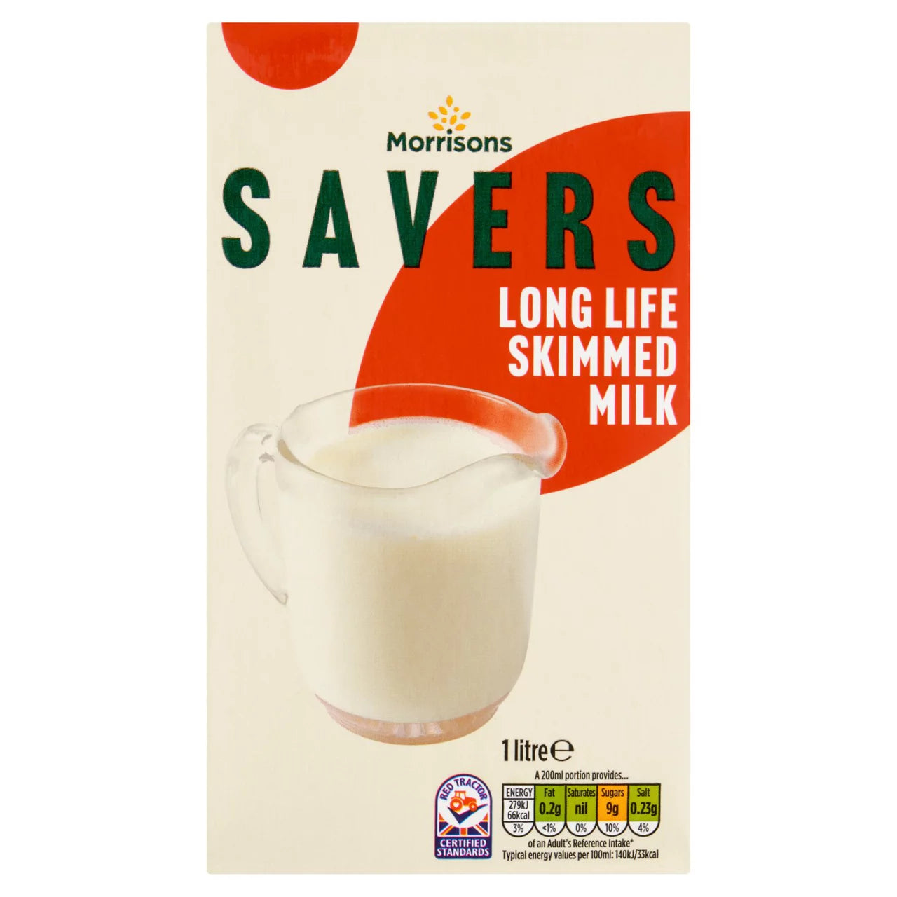 Morrisons Savers UHT Milk 1L