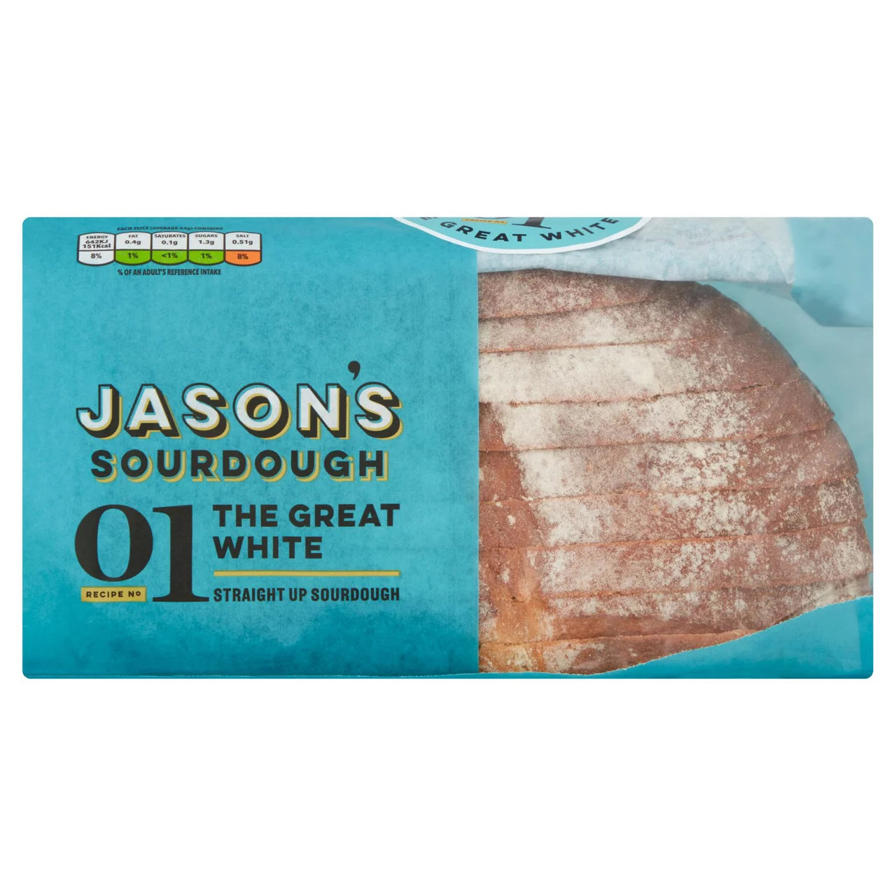 Jasons Sourdough The Great White Straight Up 450g