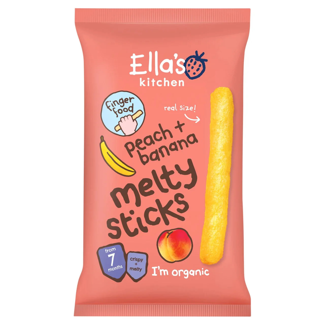 Ellas Kitchen Peach Banana Melty Sticks From 7 Months 16g