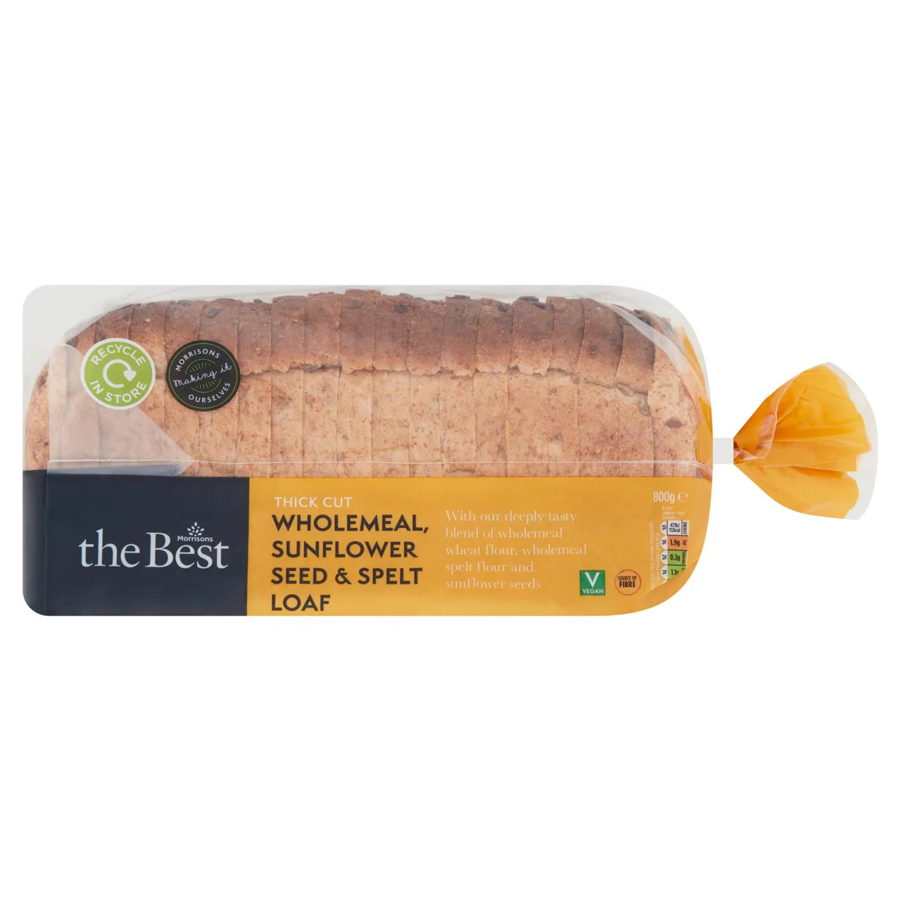 Morrisons The Best Wholemeal Sunflower Seed Spelt 800g