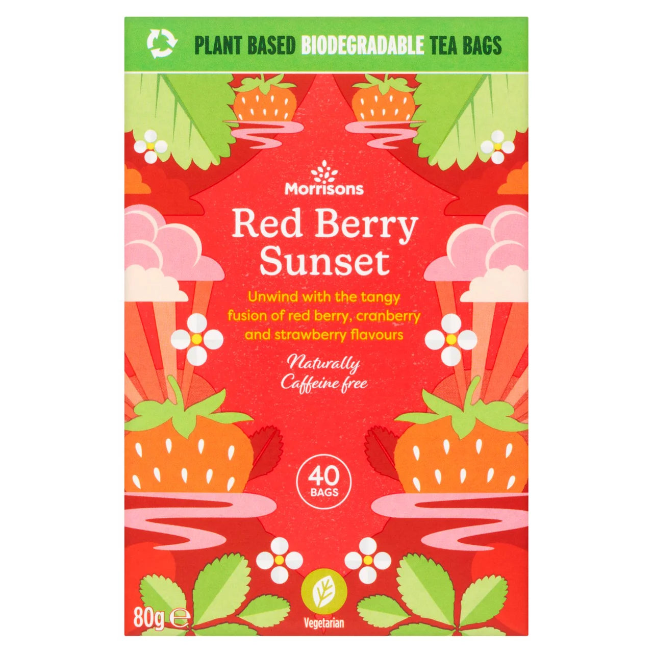 Morrisons 40 Red Berry Sunset Tea Bags 80g