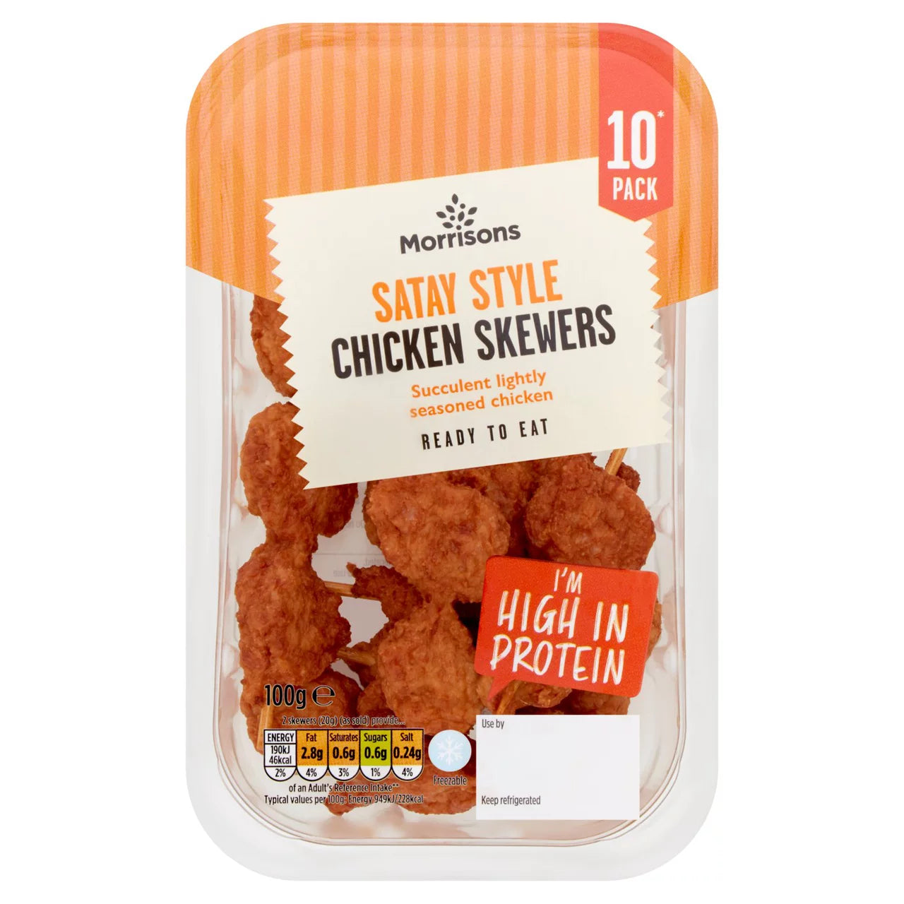 Morrisons 10 Mini Satay Style Chicken Skewers 100g