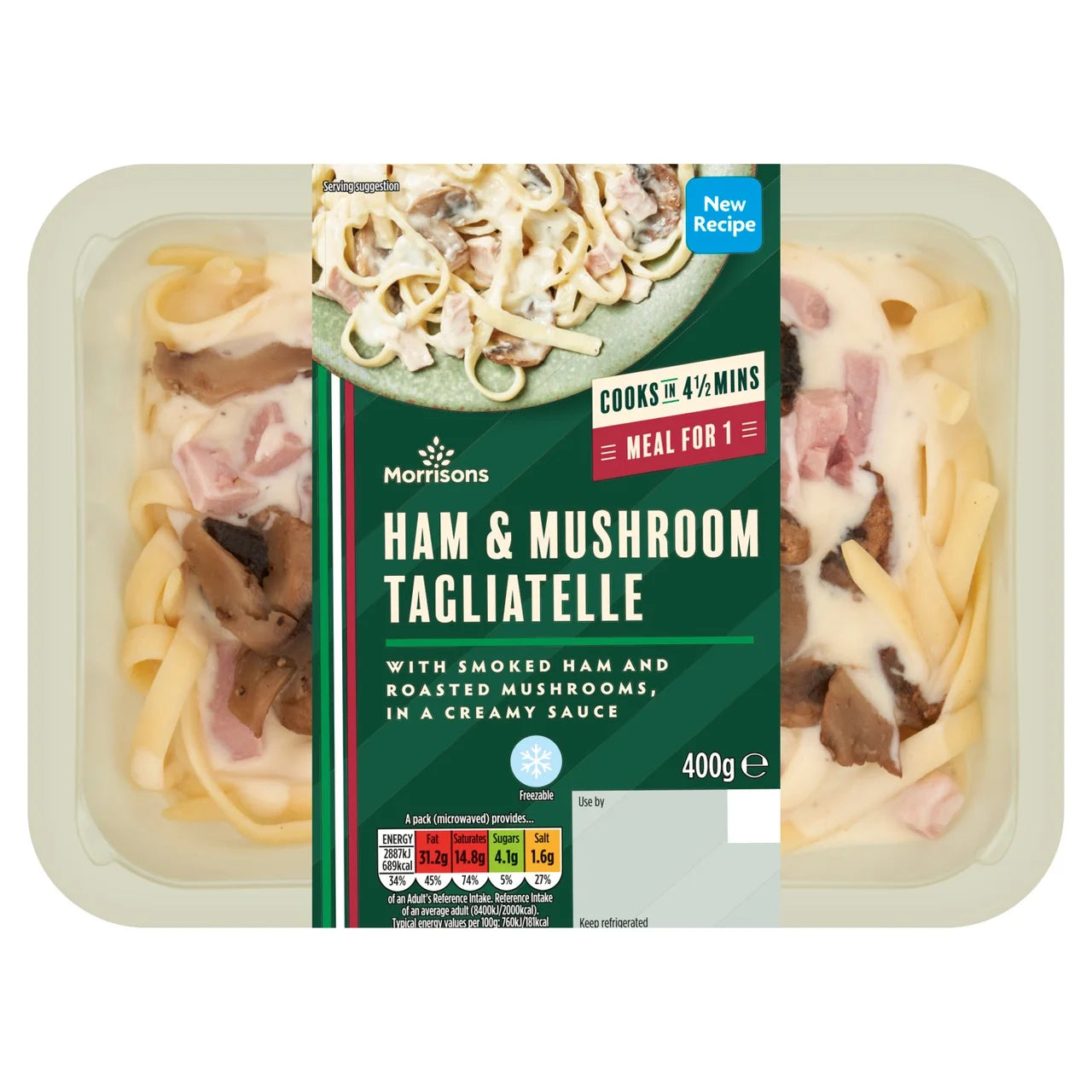 Morrisons Ham & Mushroom Tagliatelle 400g