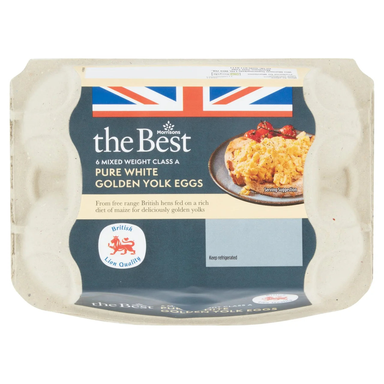 Morrisons The Best White Golden Yolk Free Range Eggs 6pk