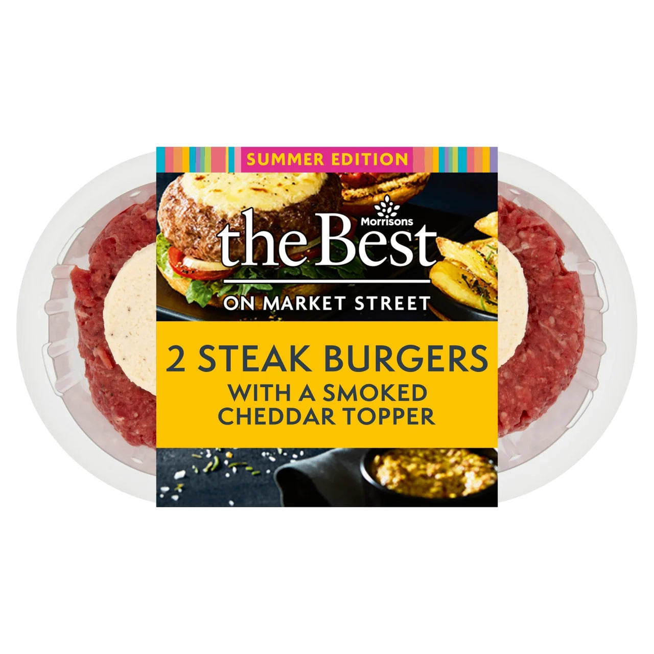 Morrisons The Best Beef Steak Burger & Smoked Cheddar 406g