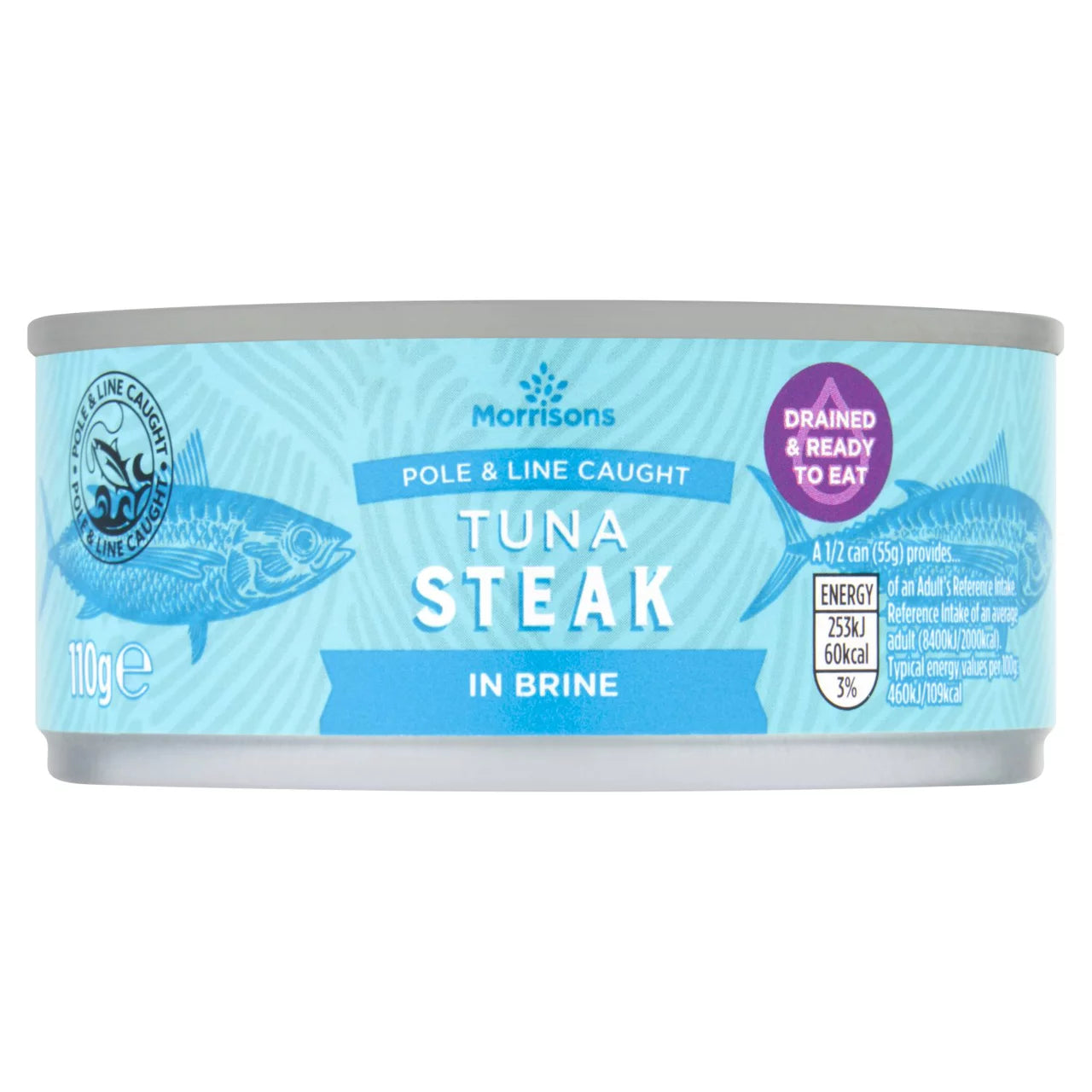 Morrisons Drained Tuna Steaks With Brine 110g