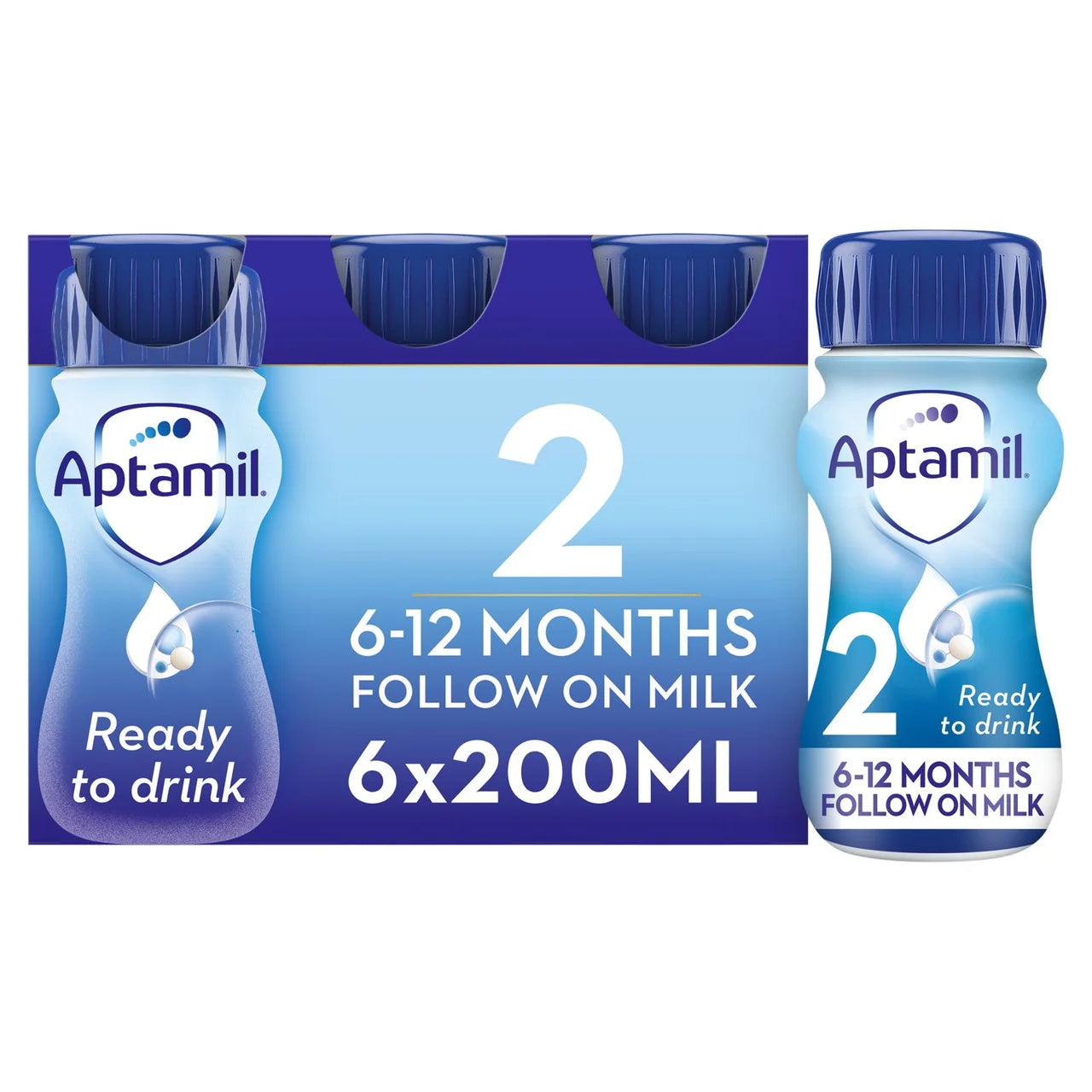 Aptamil Ready To Drink 2 6-12 Months Follow On Milk 6 x 200ml