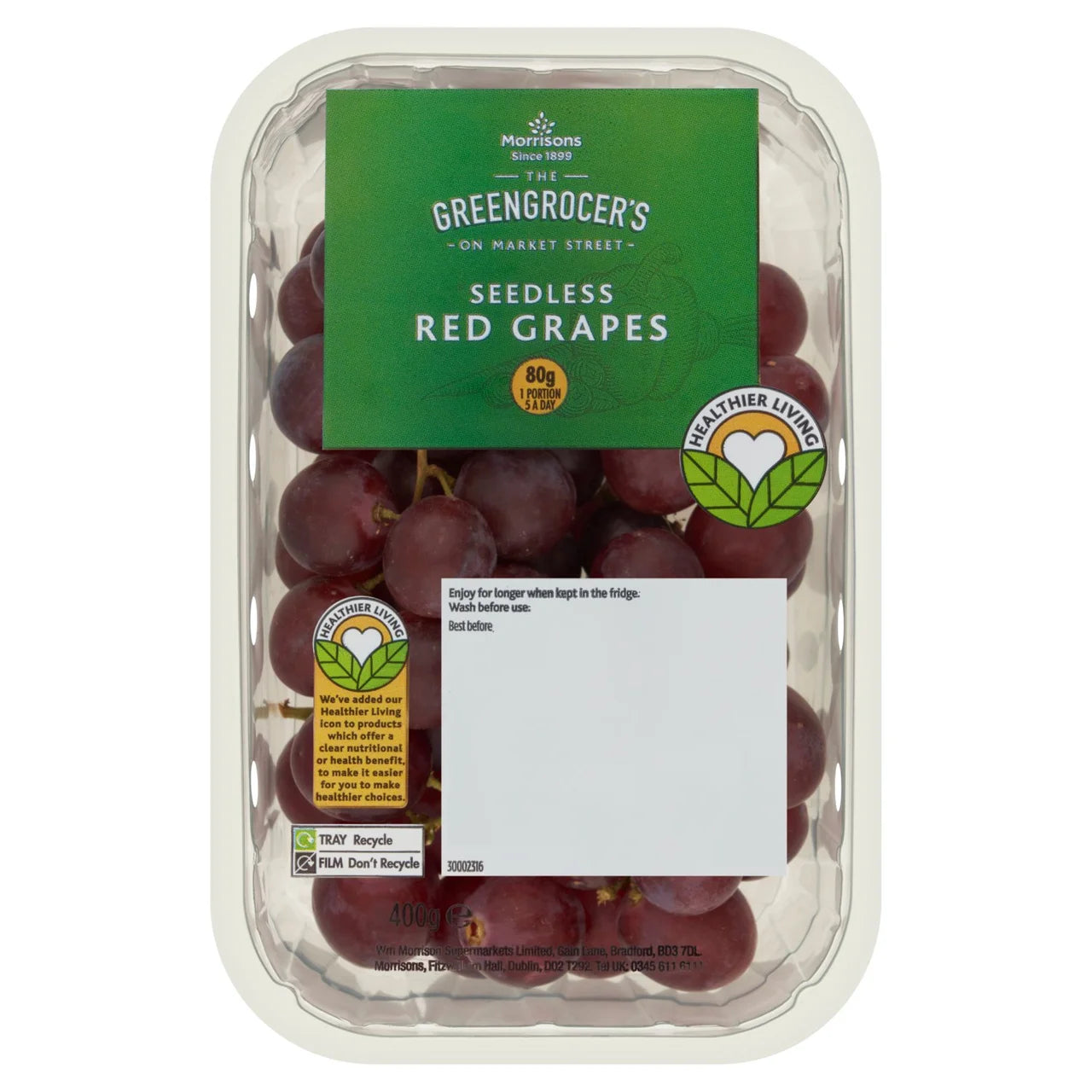 Morrisons Seedless Red Grapes 400g