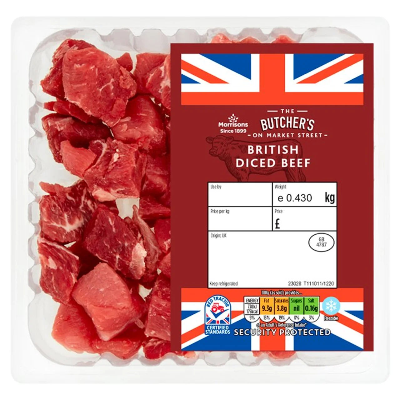 Morrisons British Diced Beef 430g [038]