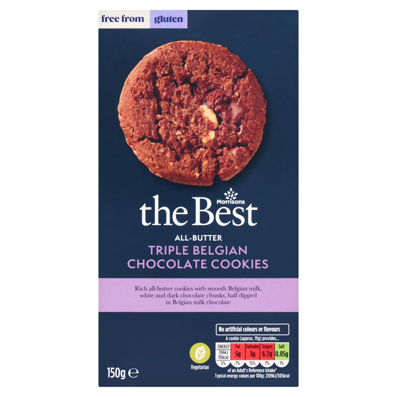 Morrisons The Best Free From Triple Chocolate Cookies 150g