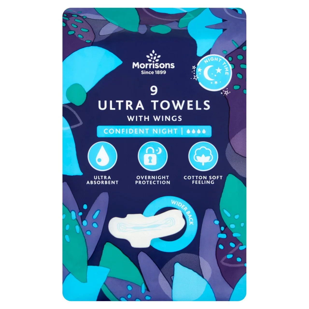 Morrisons Ultra Towels Confident Night 9pk