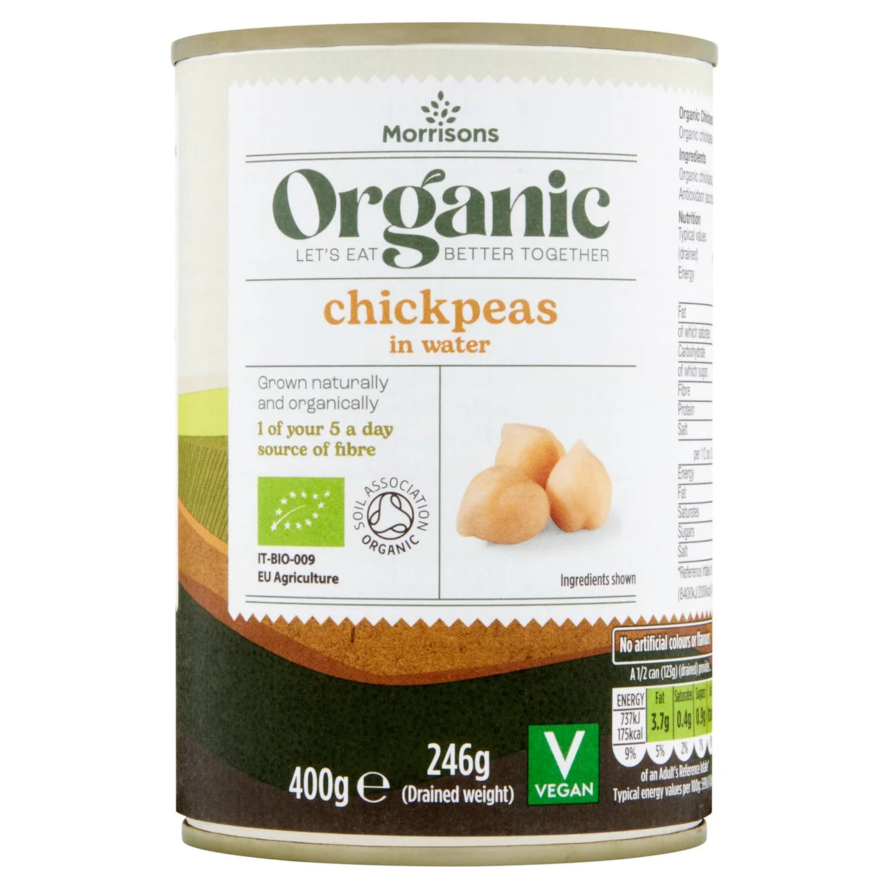 Morrisons Organic Chick Peas in Water 400g