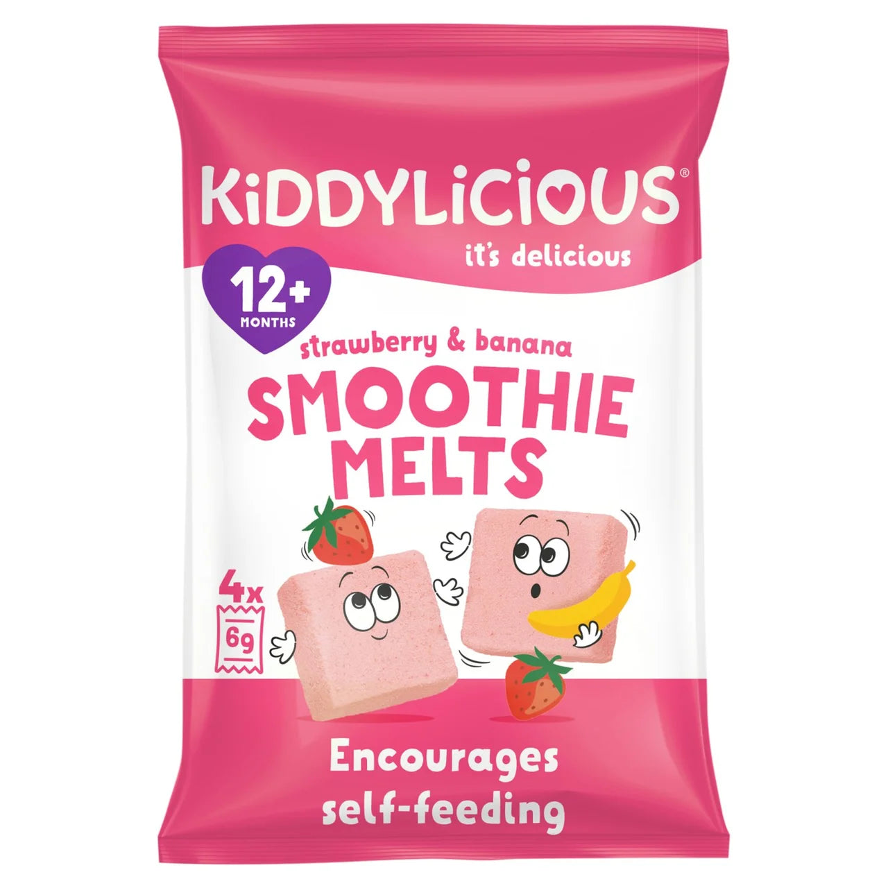 Kiddylicious Strawberry & Banana Melts 4 x 6g
