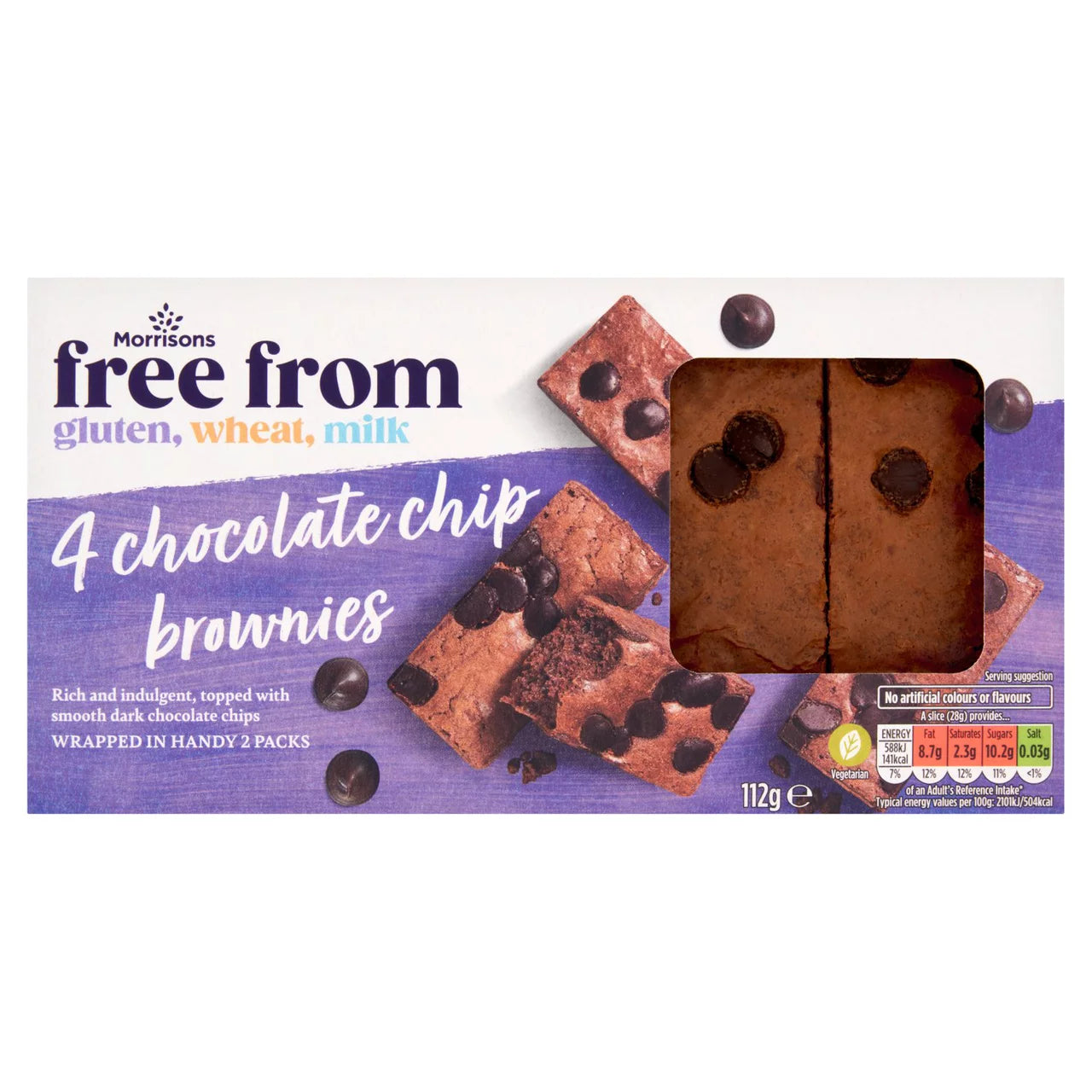 Morrisons Free From Chocolate Chip Brownie 120g