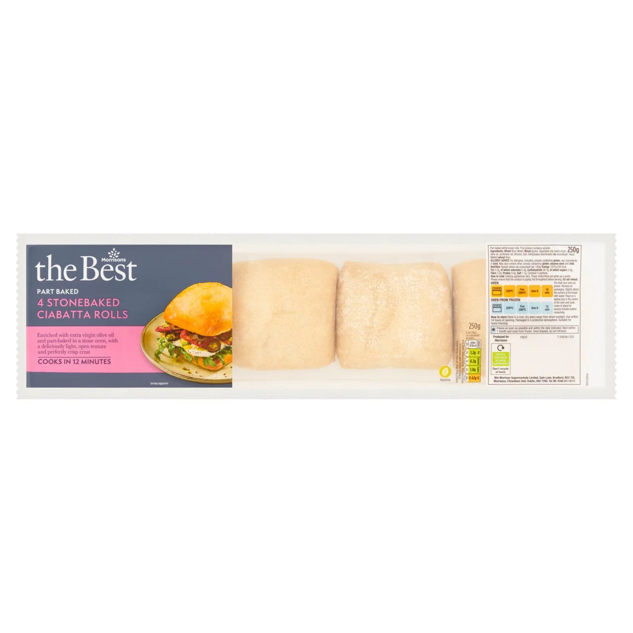 Morrisons The Best 4 Sourdough Ciabatta Rolls