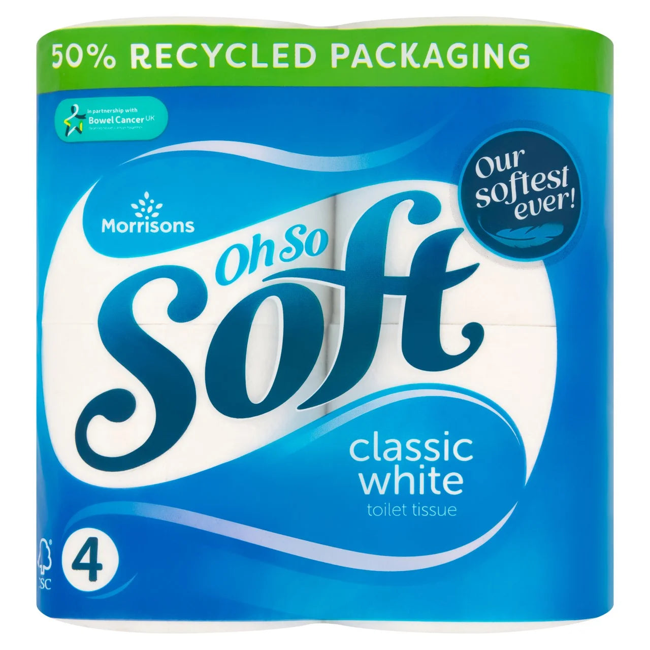 Morrisons Toilet Tissue White 4pk