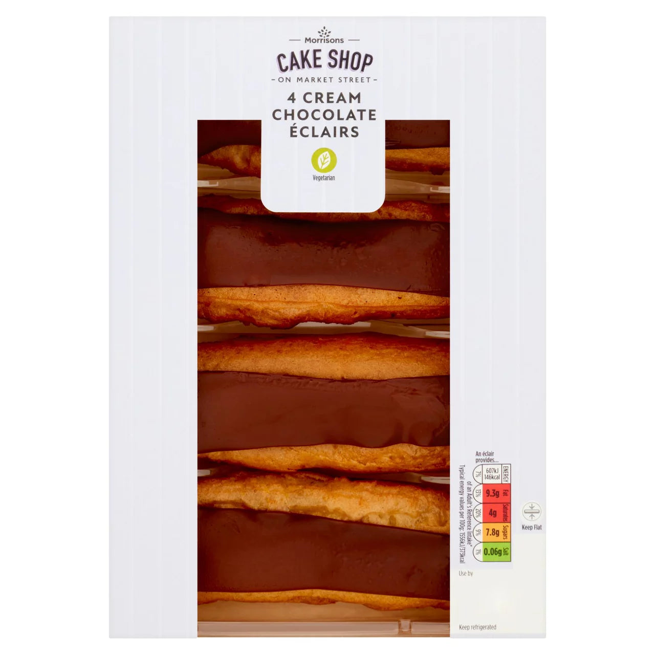 Morrisons Cream Chocolate Eclairs 4pk