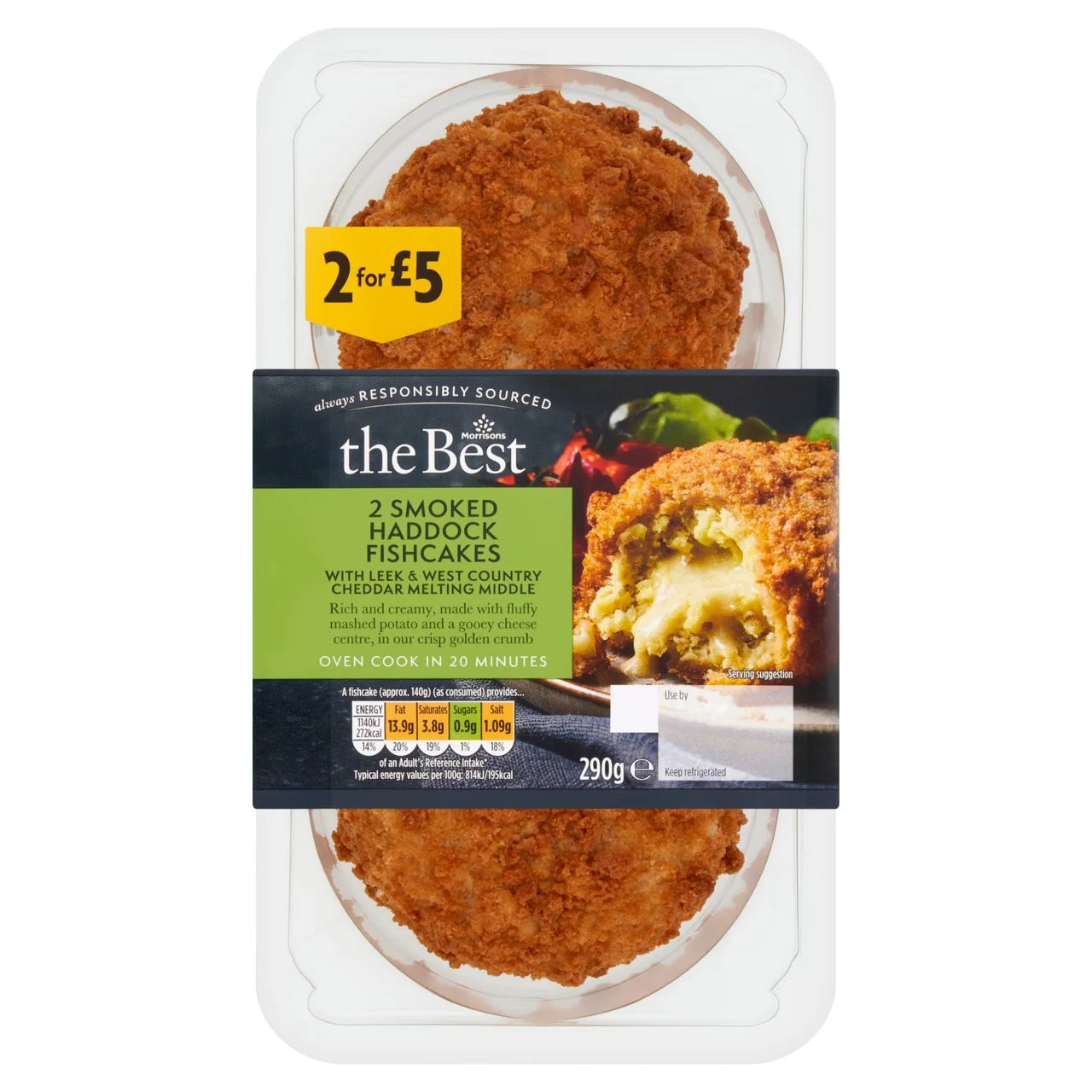 Morrisons The Best Smoked Haddock & Cheddar Fishcakes 290g