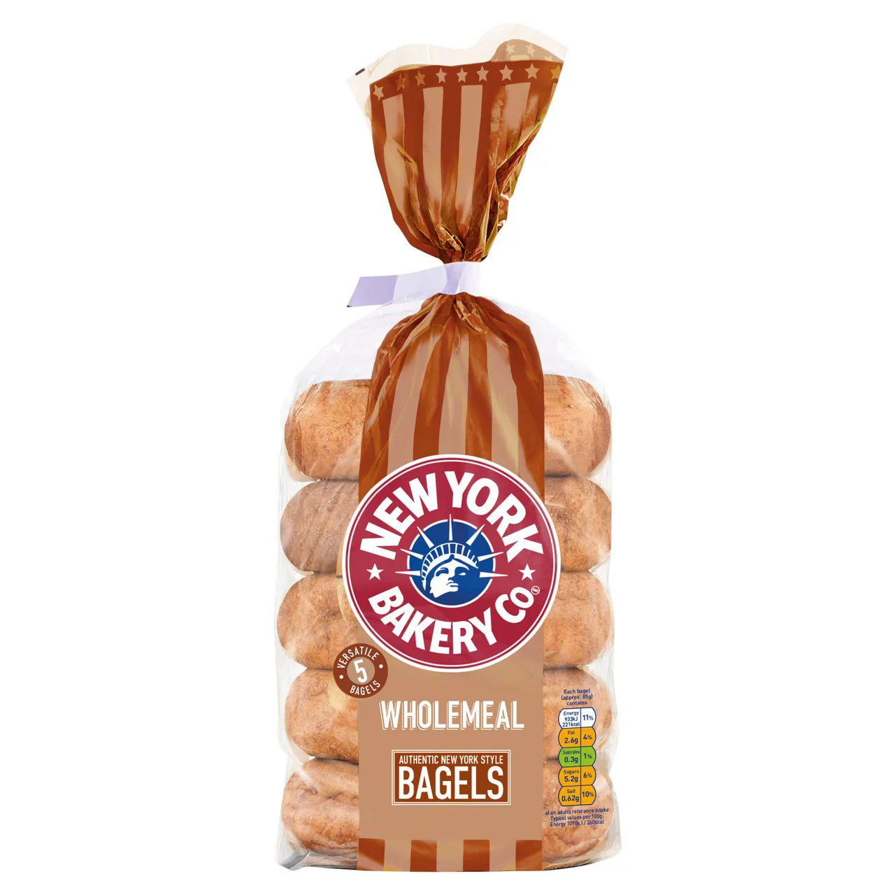 New York Bakery Co. Wholemeal Bagels 5pk