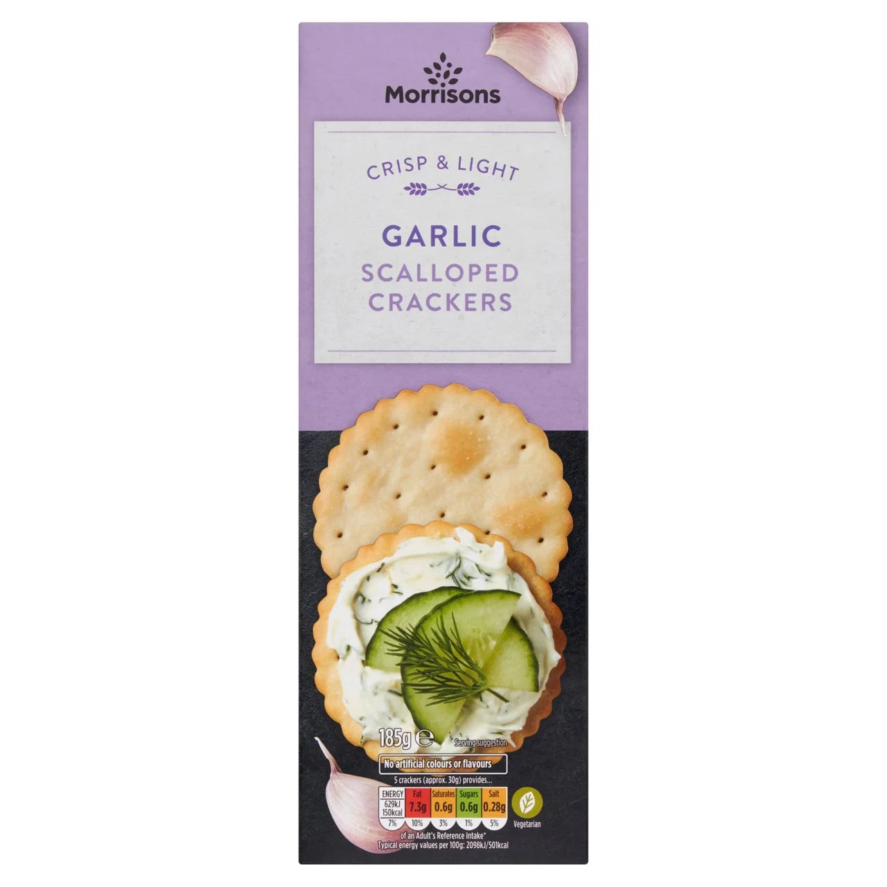 Morrisons Garlic Scalloped Crackers 185g