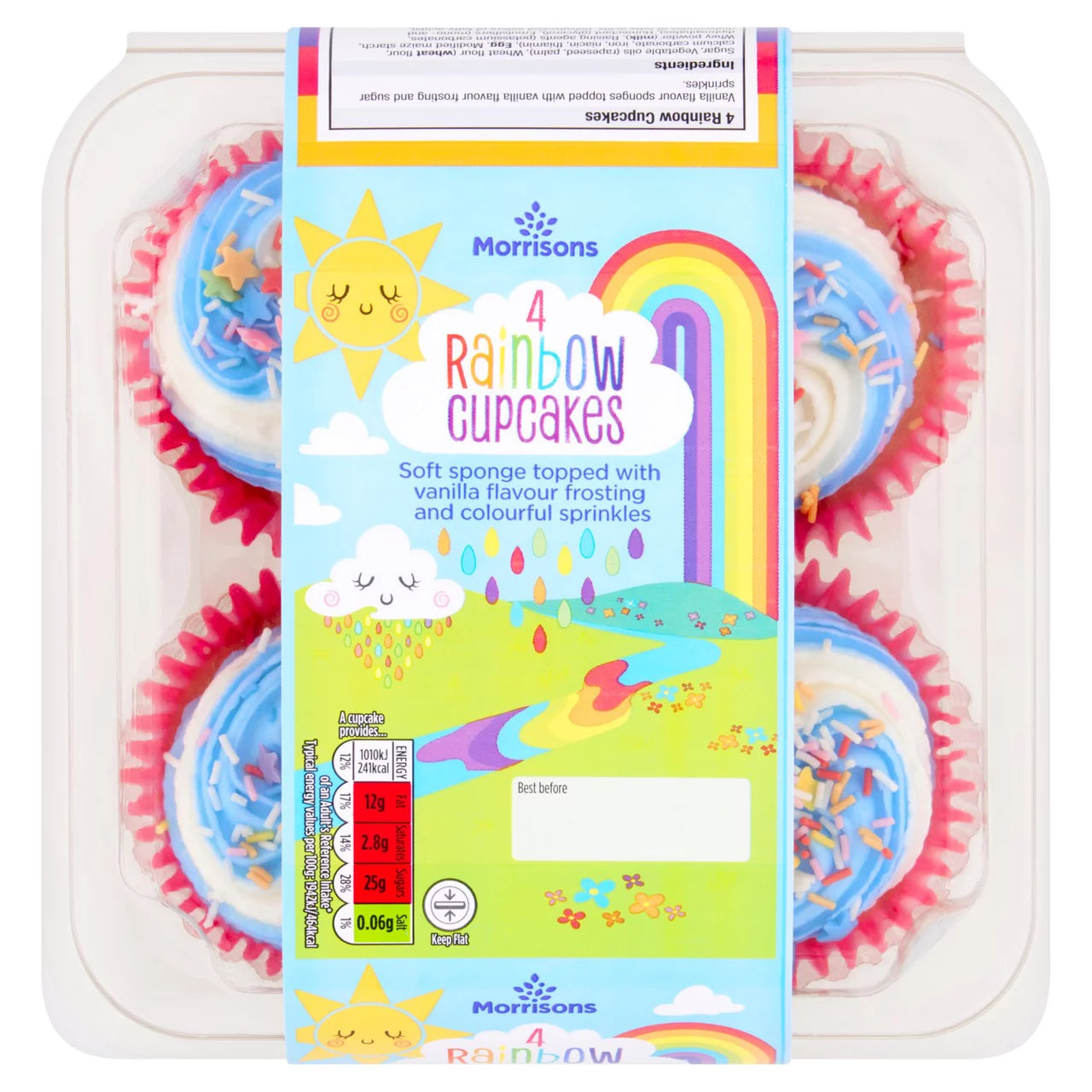 Morrisons Rainbow Cupcakes 4pk [928]