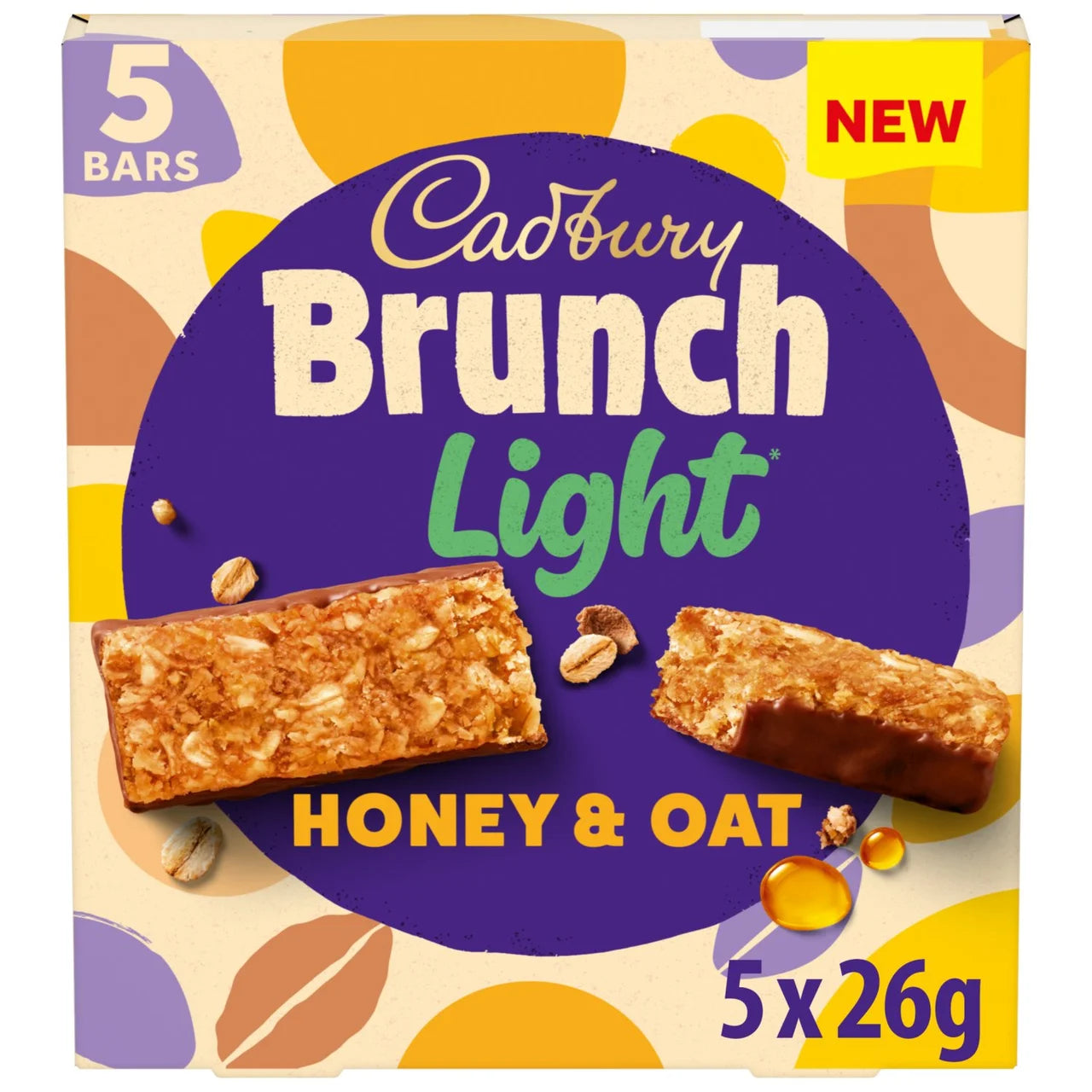 Cadbury Brunch Light Oat & Honey Cereal Bars 4pk 104g