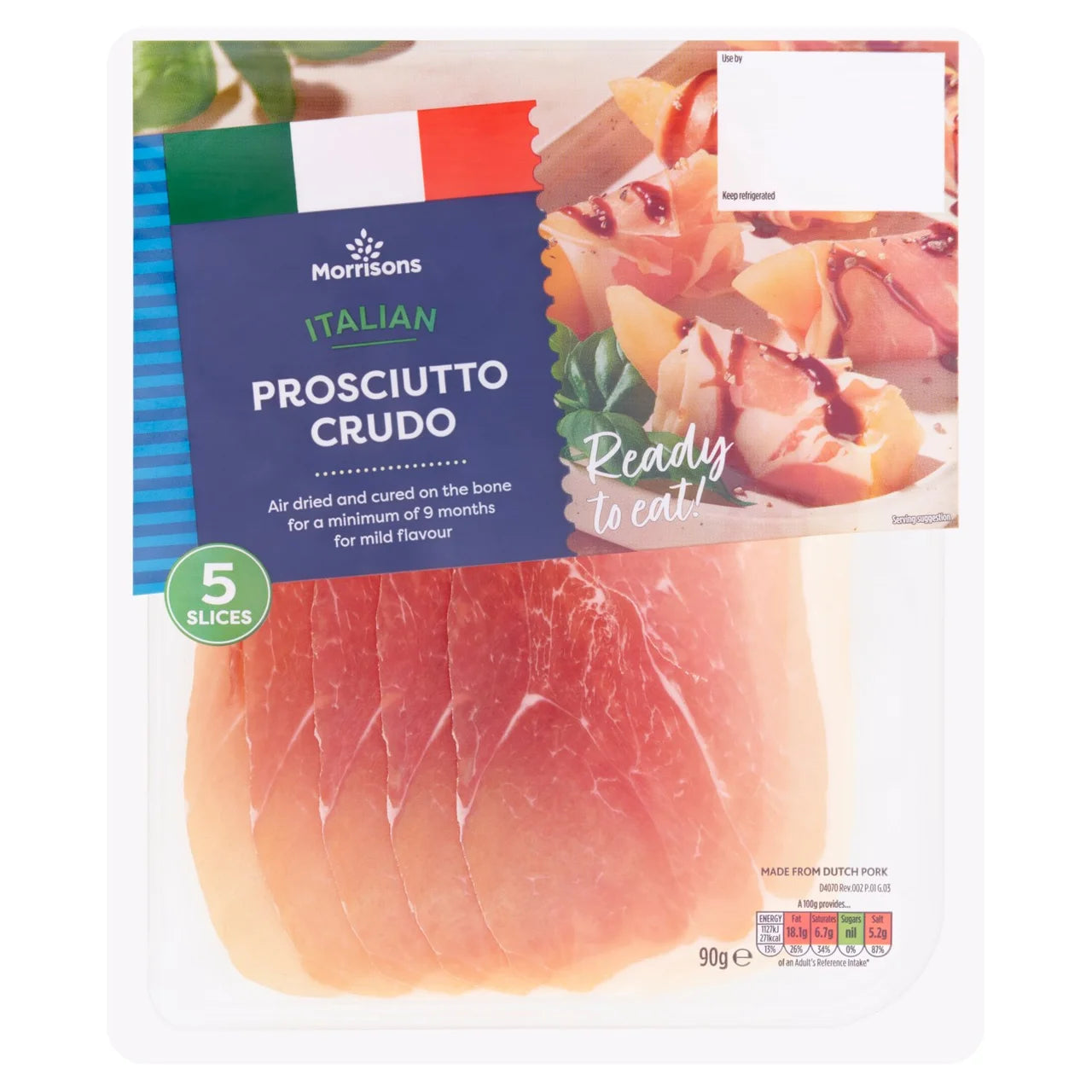 Morrisons Proscuitto Crudo 90g