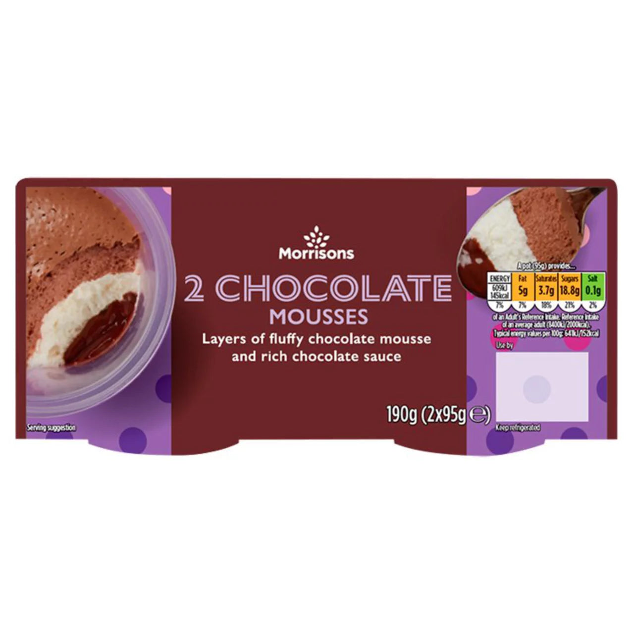 Morrisons Chocolate Mousses 2 x 95g