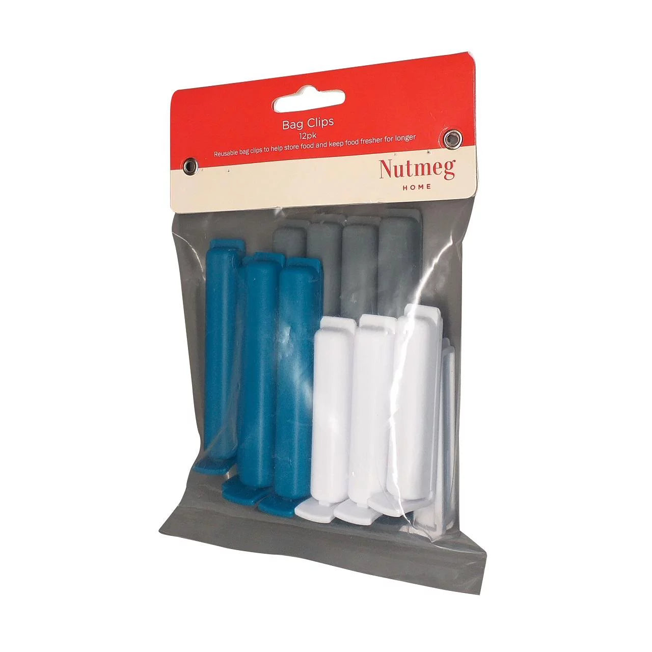 Nutmeg Home Essentials Bag Clips 12pk