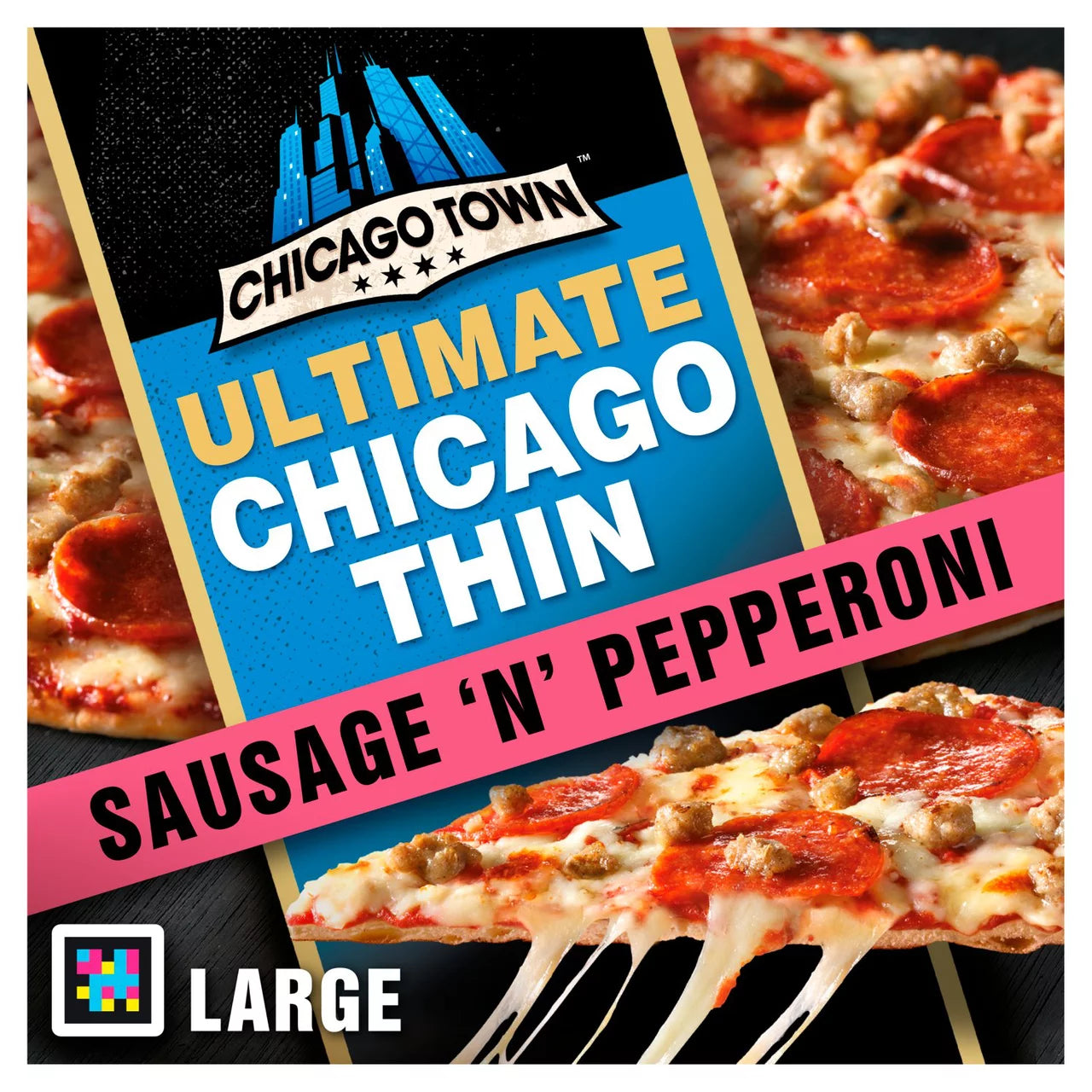 Chicago Town Crispy Chicago Thin Sausage N Pepperoni 431g