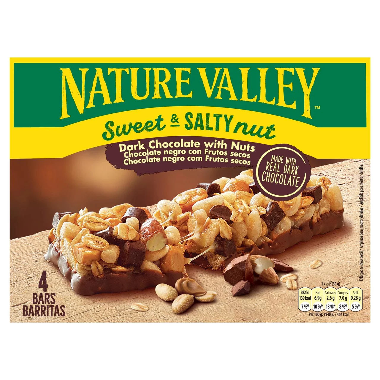 Natures Valley Sweet & Salty Nut Dark Chocolate 4 x 40g
