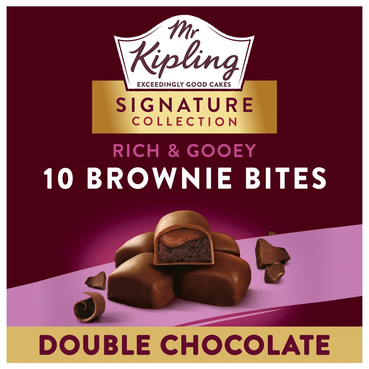 Mr Kipling Signature Double Chocolate Gooey Brownie Bites 10pk 192g