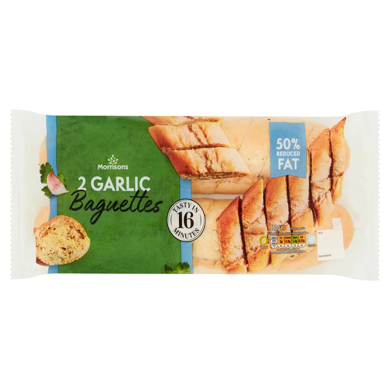 Morrisons 2 Garlic Baguettes 410g