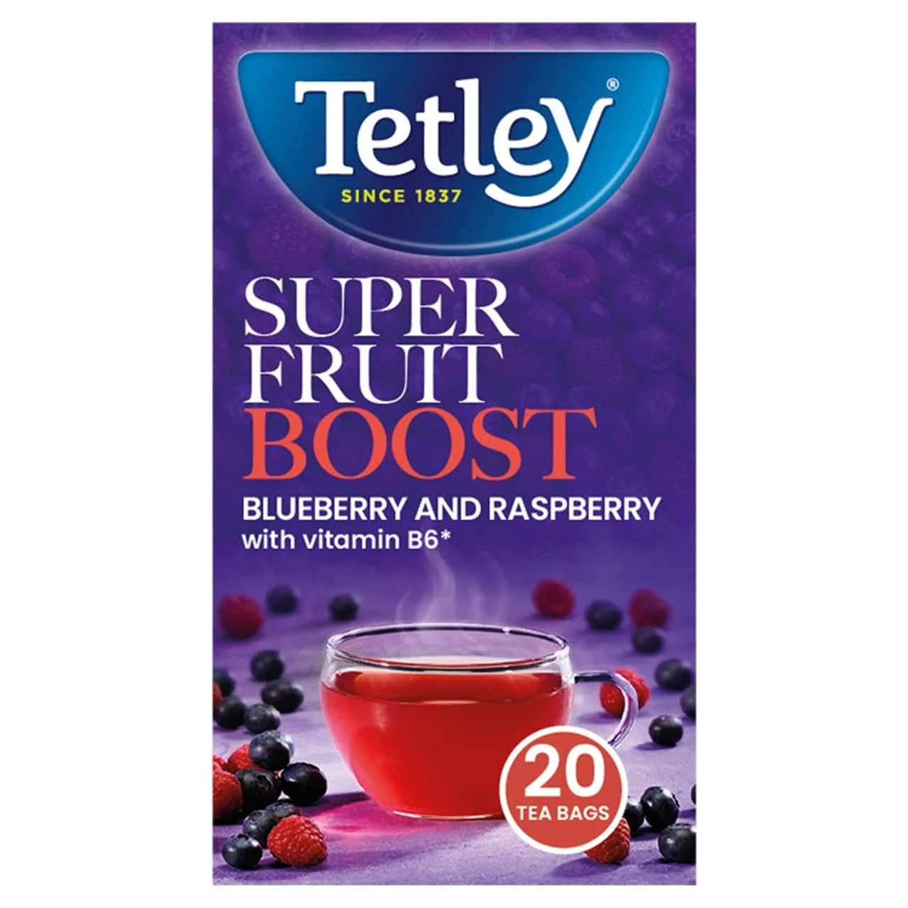 Tetley Super Fruit Vitamin B Blueberry & Raspberry Tea 20pk