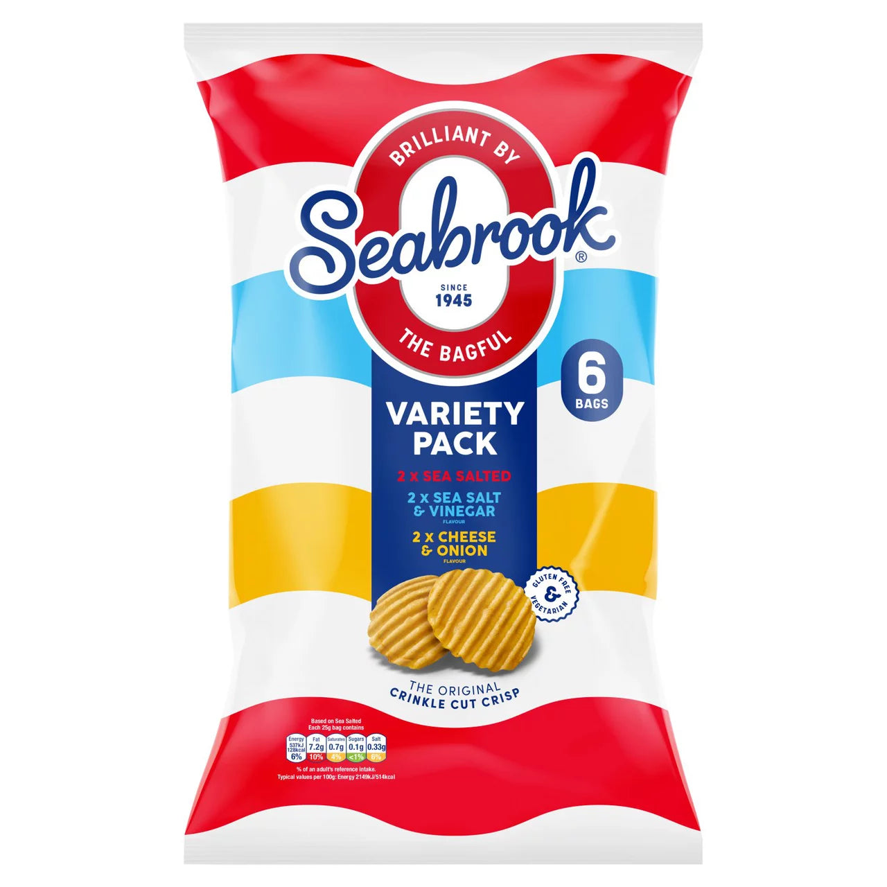 Seabrook Variety Crisps 6 x 25g