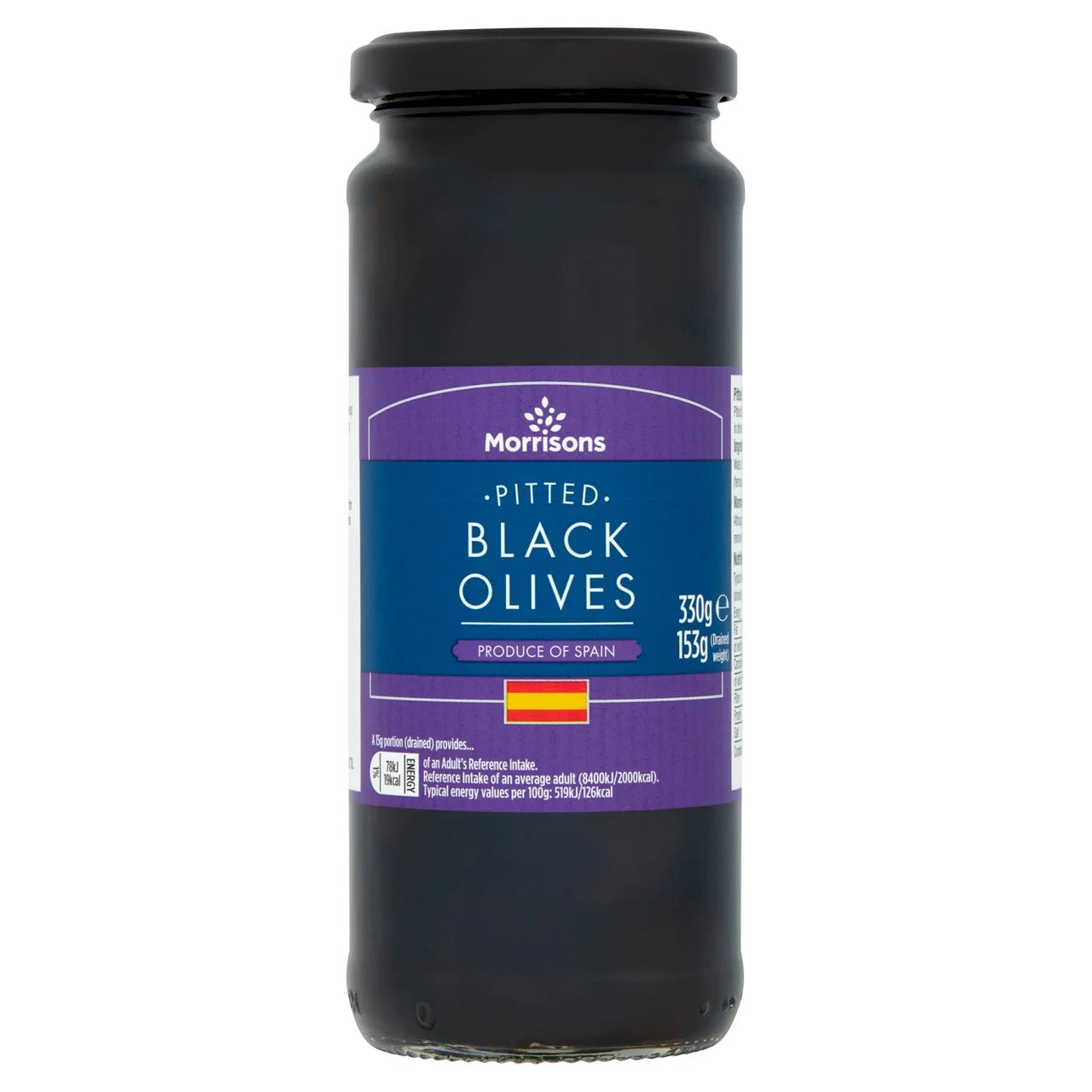 Morrisons Pitted Black Hojiblanca Olives In Brine 330g