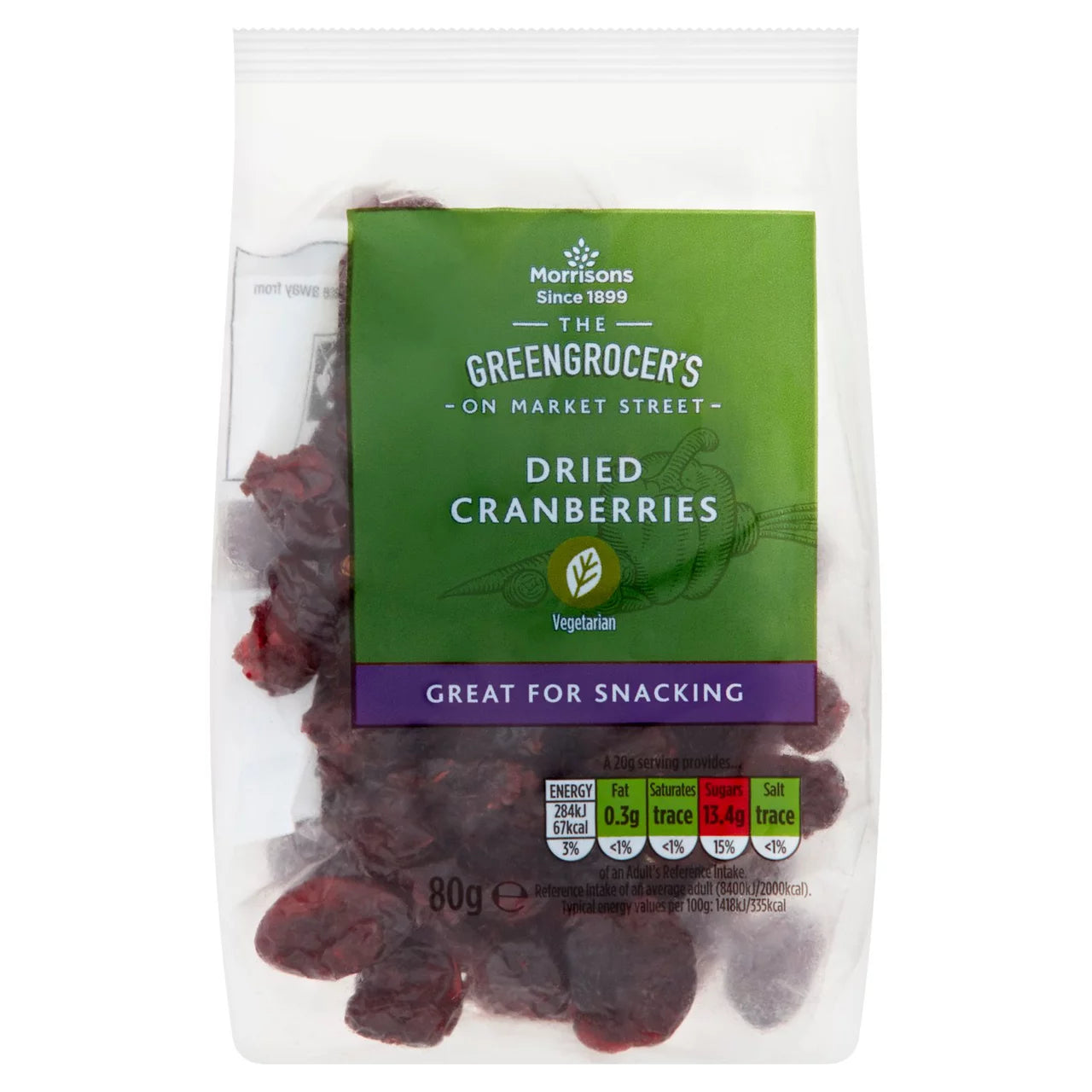 Morrisons Dried Cranberries 80g