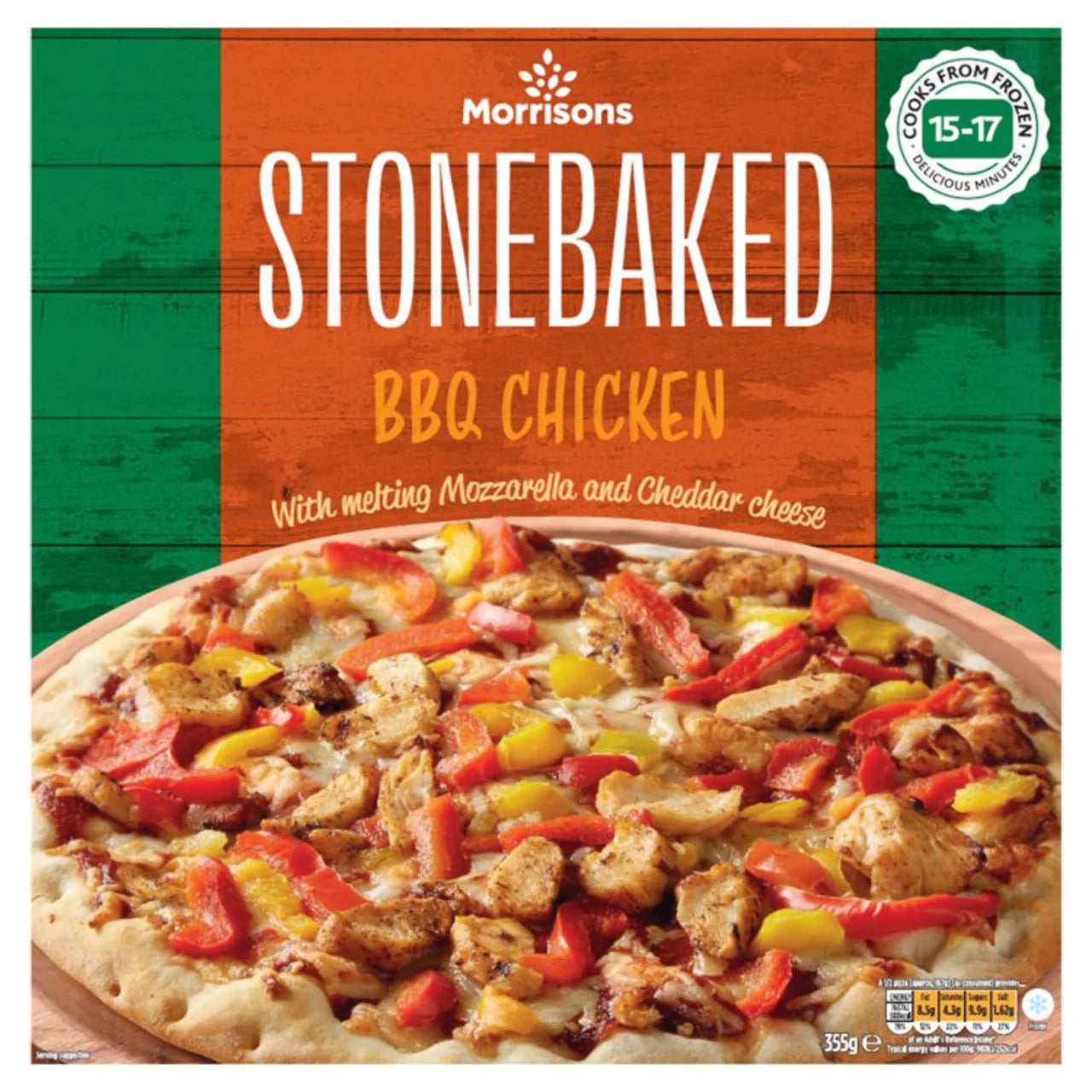 Morrisons Stonebaked BBQ Chicken Pizza 355g [948]
