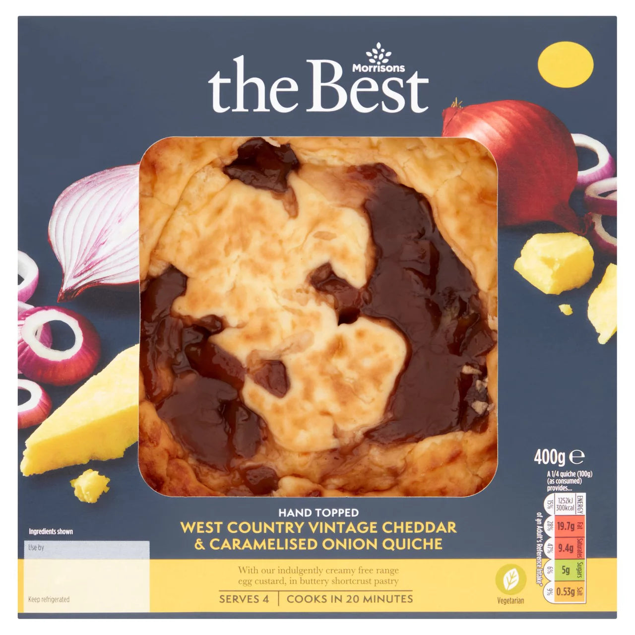 Morrisons The Best Vintage Cheddar Caramelised Onion Quiche 400g