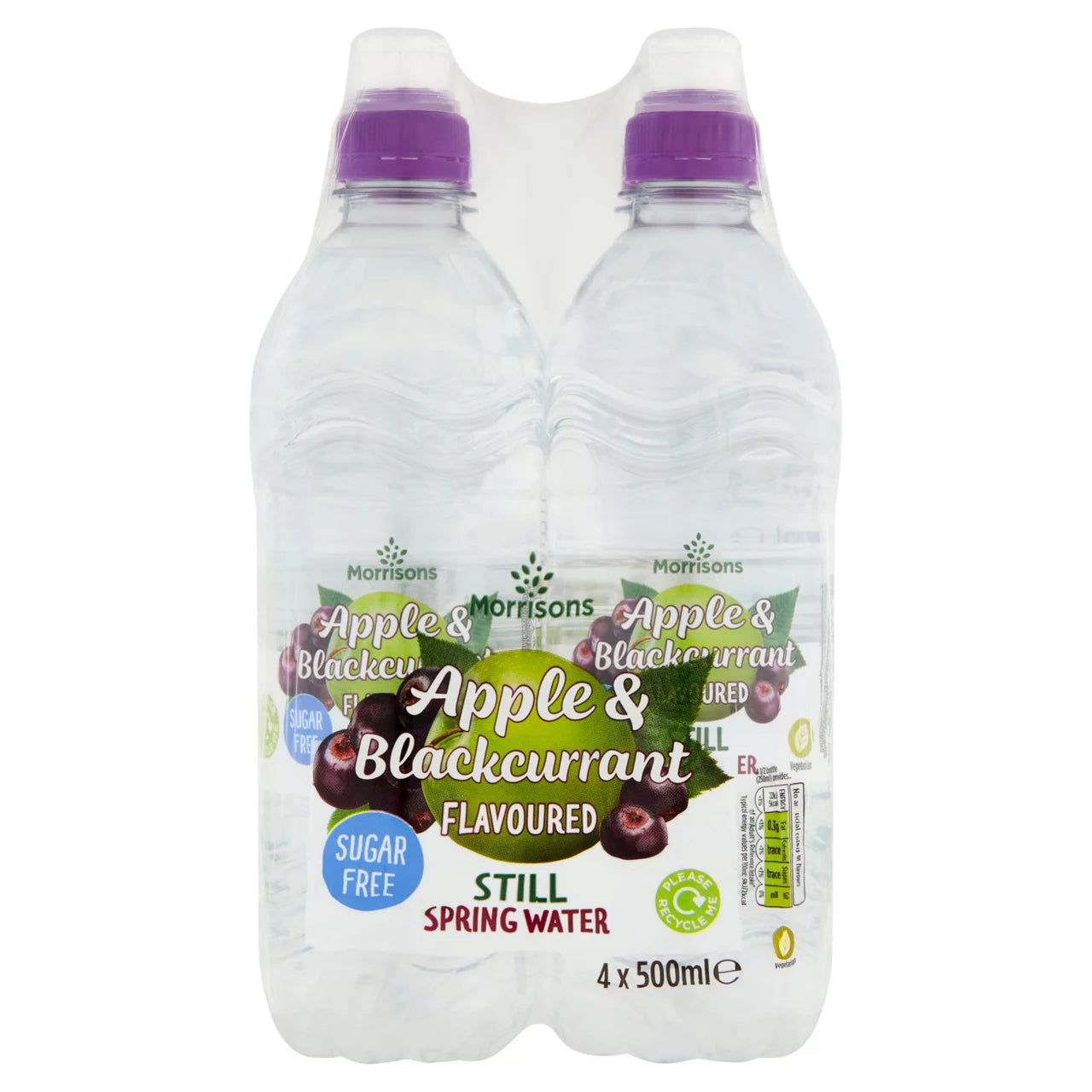 Morrisons Still Spring Water Apple & Blackcurrant 4 x 500ml
