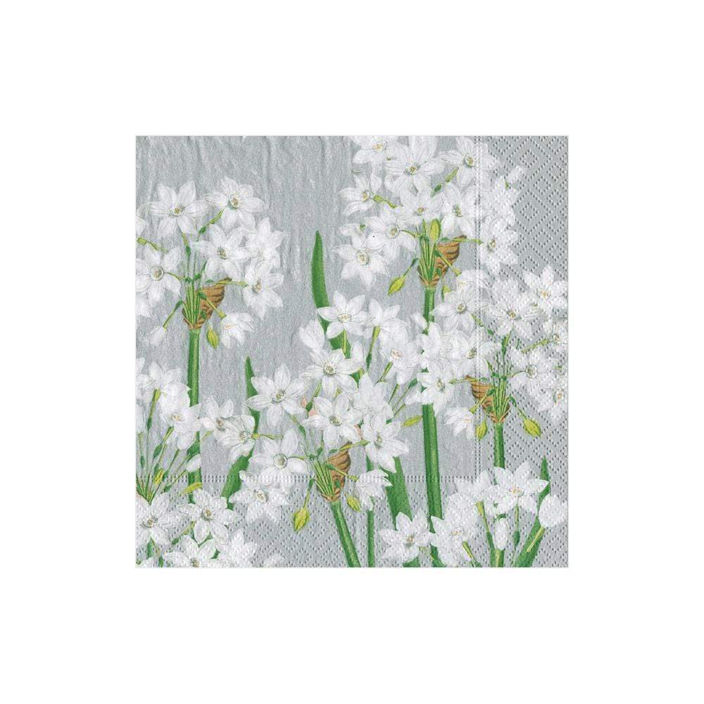 Caspari Paperwhites Cocktail Napkins 20pk