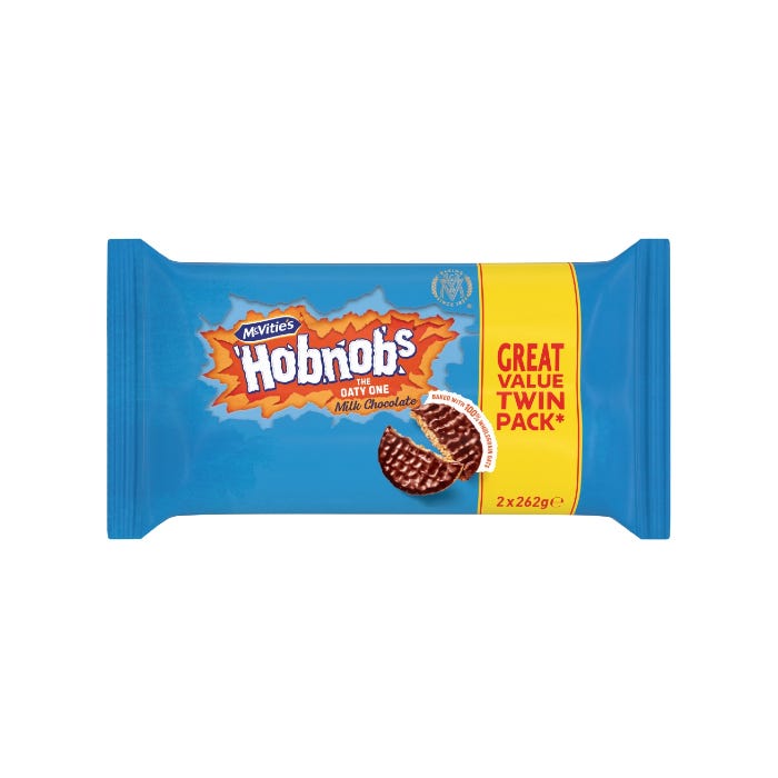 McVities Hobnobs The Oaty One Milk Chocolate 2 x 262g
